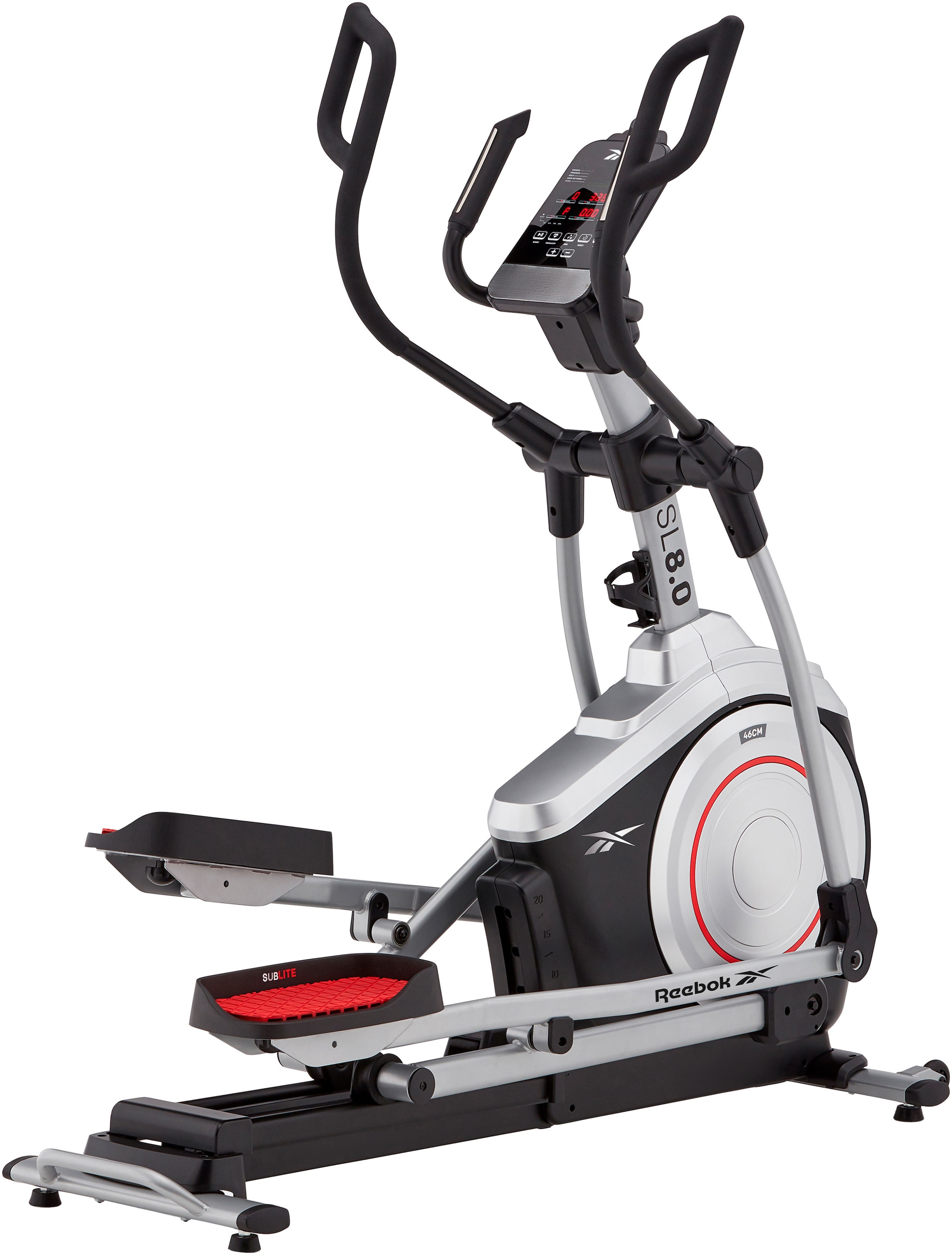 Reebok Ellipsentrainer-Ergometer "SL8.0", (mit Tablet-Halterung und integr. Pulsempfänger), Schwungmasse ca. 9 kg, 24 Wi