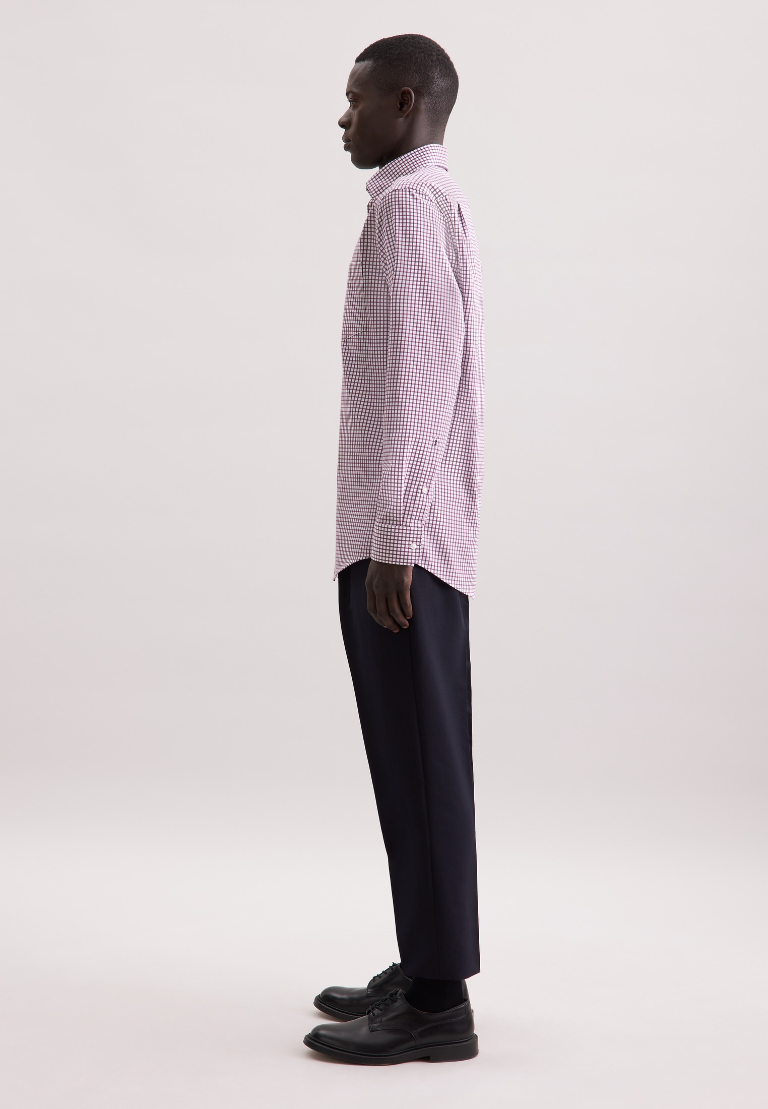 seidensticker Businesshemd »Schwarze Rose«, Regular 1/1 Covered-Button-Down-Kragen Karo
