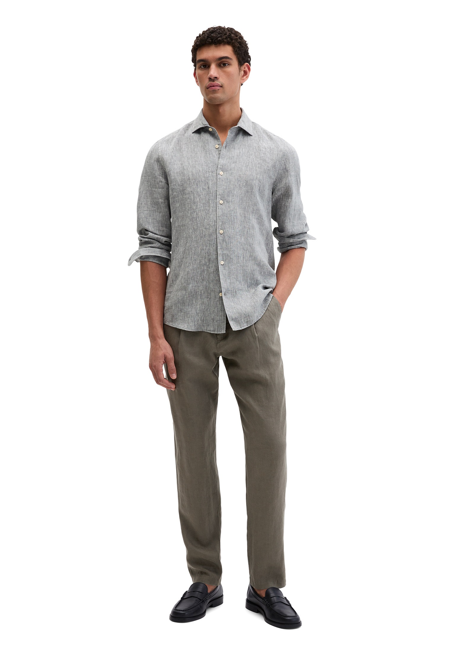 Marc O'Polo Langarmhemd »aus feinem Leinen-Chambray«