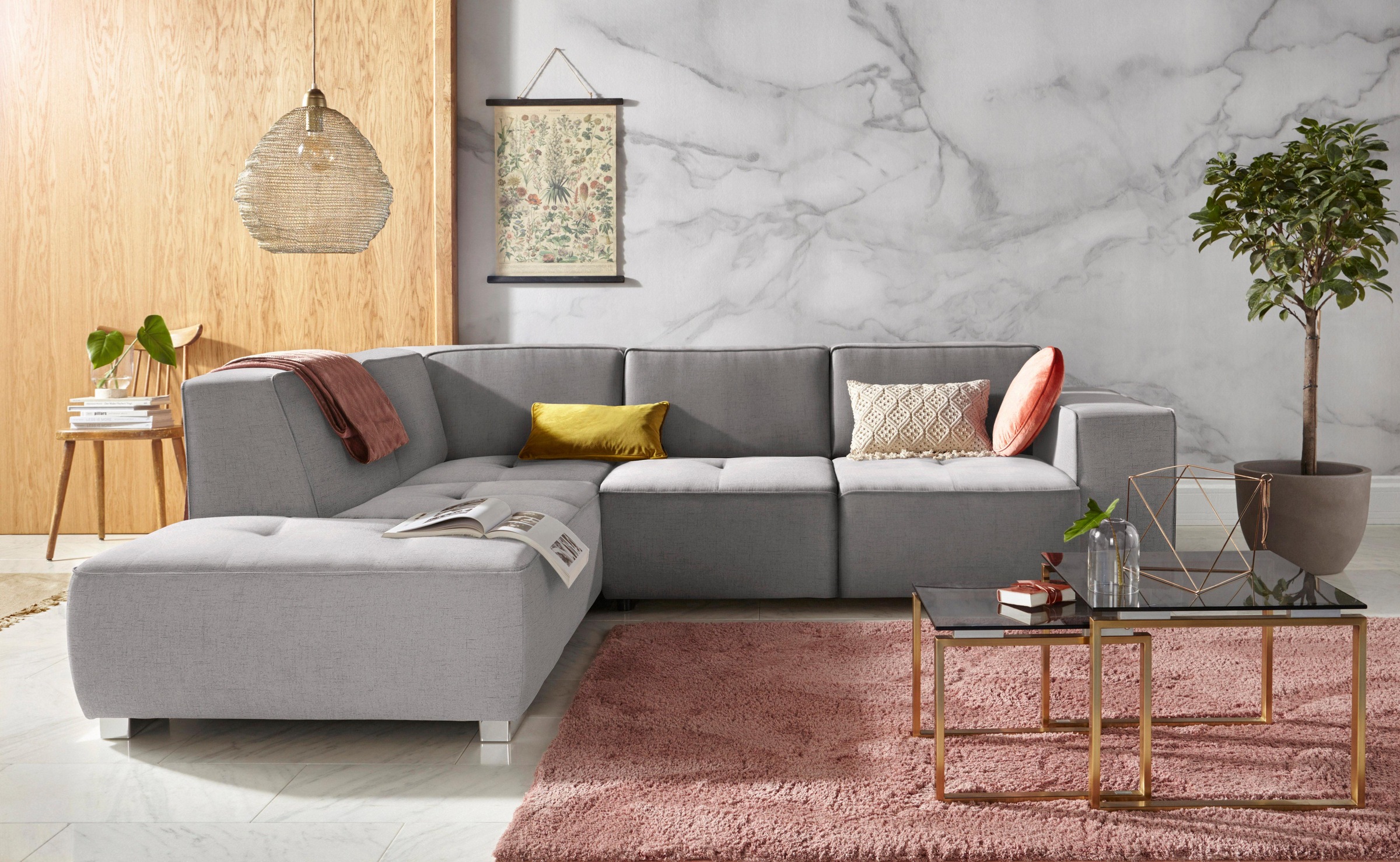 Home affaire Ecksofa "Sapporo L-Form" wahlweise Bettfunktion oder Sitztiefe günstig online kaufen