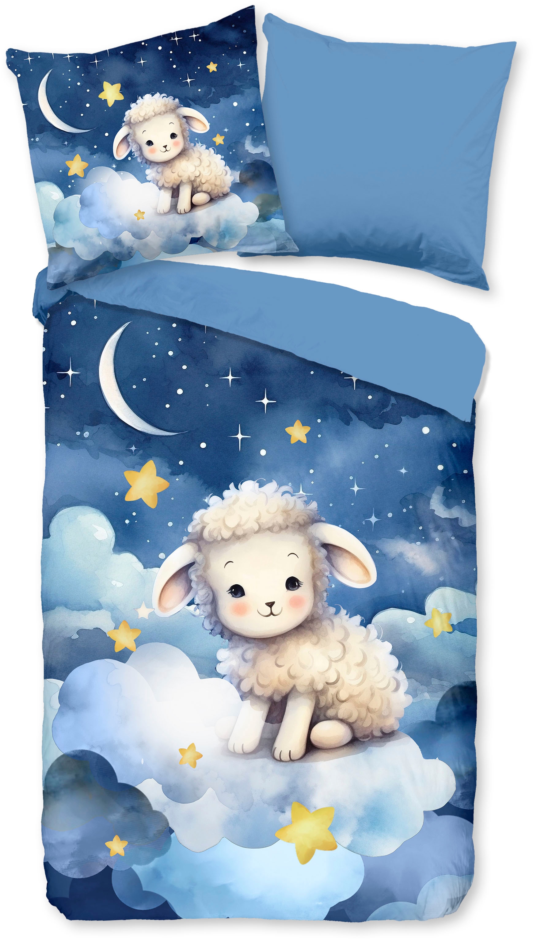 PURE luxury collection Kinderbettwäsche "Sheepy" 2 Stk. Mikrofaser, 135x200 günstig online kaufen