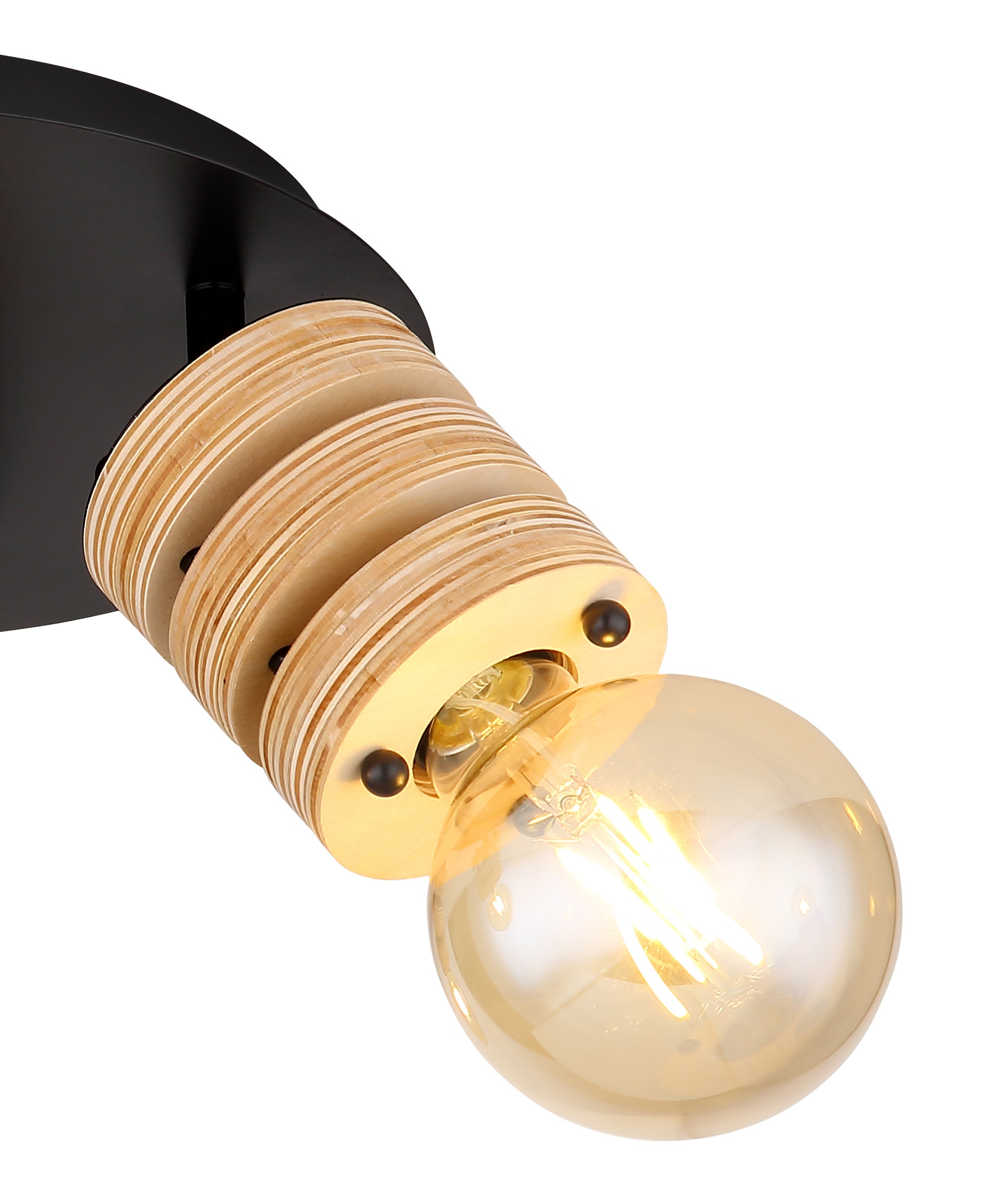 GLOBO LIGHTING Deckenspot »ANGELINE« E27 1 Stk. Strahler schwarz matt, MDF braun, für Innenräume