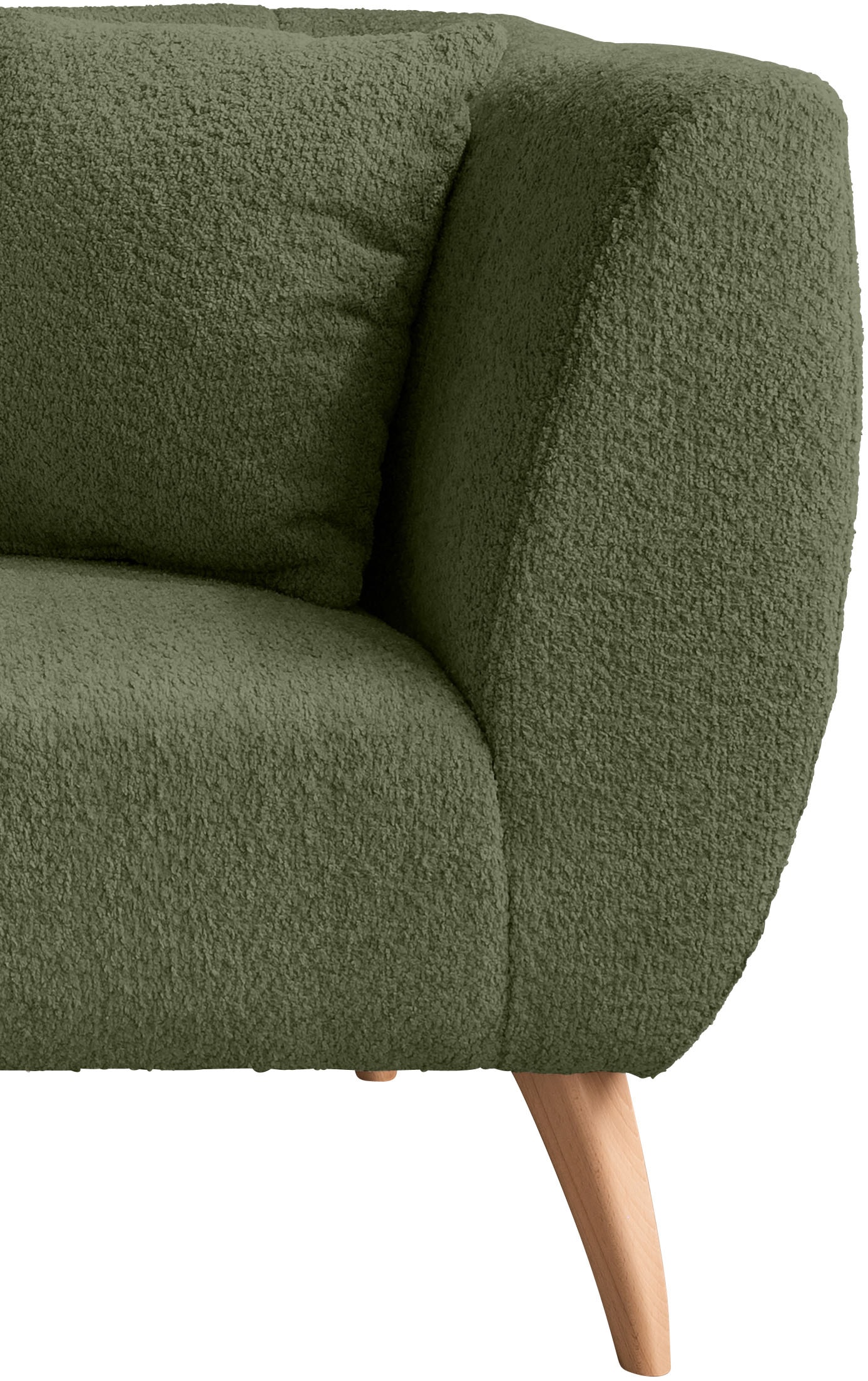 Home affaire Ecksofa »Lazio modern und bequem, schmale Armlehnen, tolle Detailverarbeitung« zwei verschiedene Fußfarben wählbar