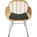 Homexperts Esszimmerstuhl »Ylvi«, (Set), 2 St., Sitzschale aus Kunststoff in Rattan-Optik mit Sitzkissen in Stoffbezug