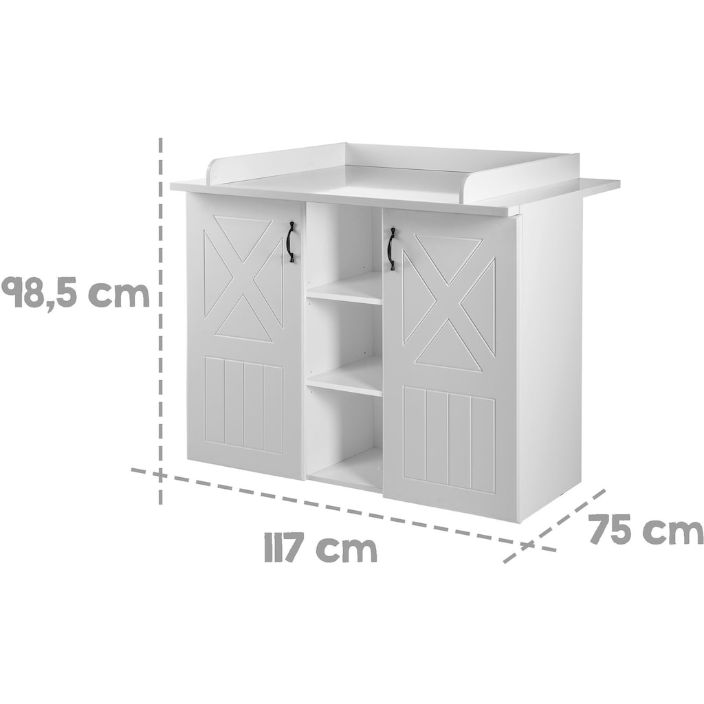 roba® Babyzimmer-Komplettset, (Set, 3 St., Kinderbett, Schrank, Wickelkommode)