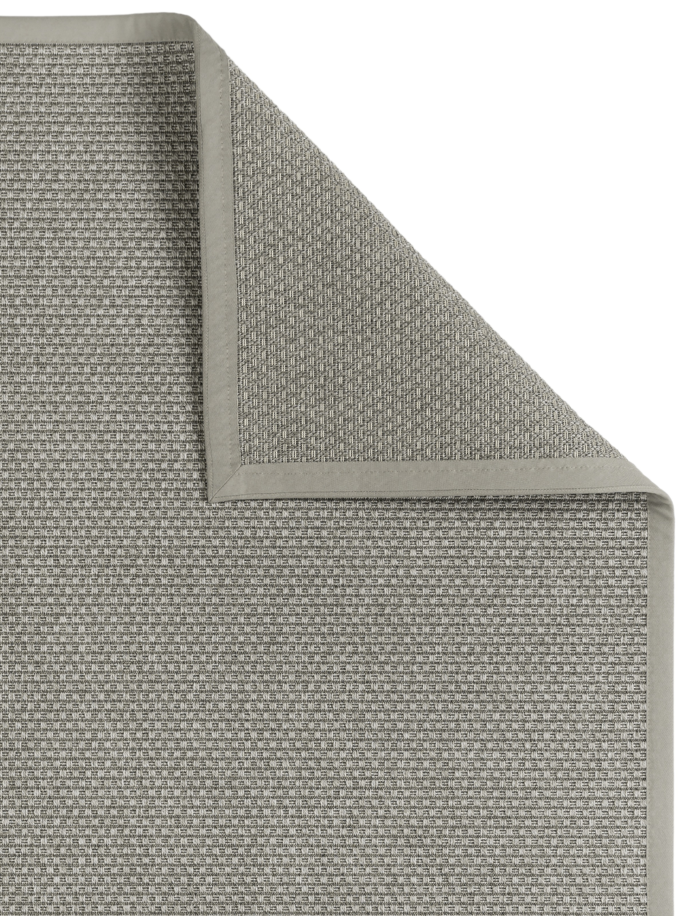 Teppich DEKOWE "Basic S2 Karree", silber (silberfarben), B:133cm H:10mm L:190cm, Kunstfaser, Teppiche, Teppich, Sisaloptik, mit Bordüre, In- und Outdoor geeignet 3