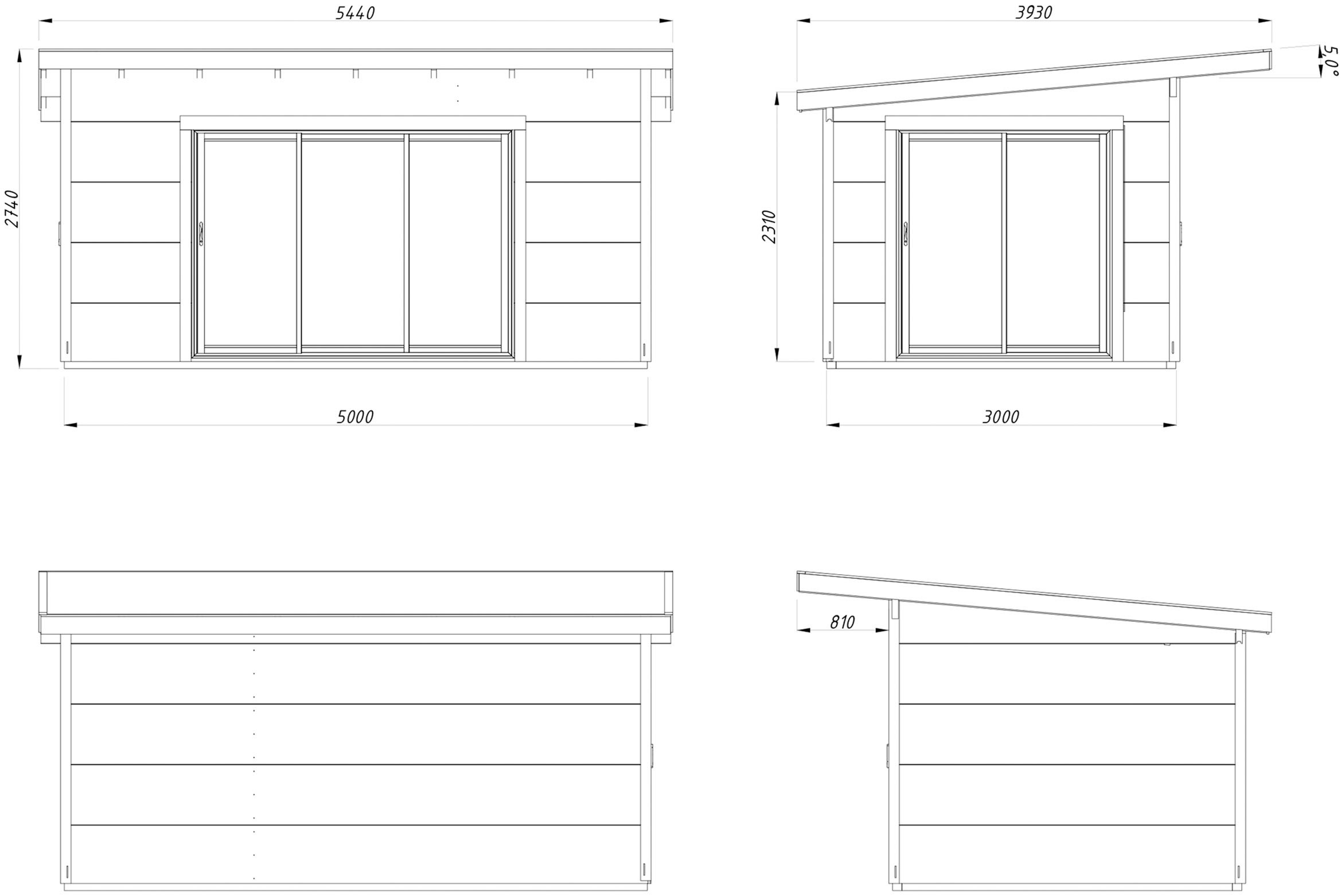 Palmako Gartenhaus »Grace Slide Plus« verschiedene Farben