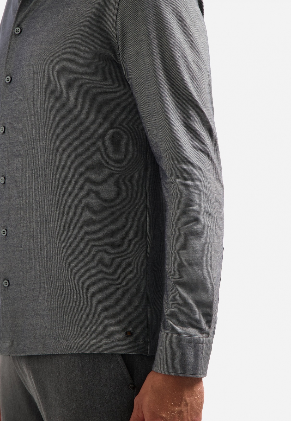 NO EXCESS Langarmhemd »No Excess Meliertes Jerseyhemd Shirt Jersey«