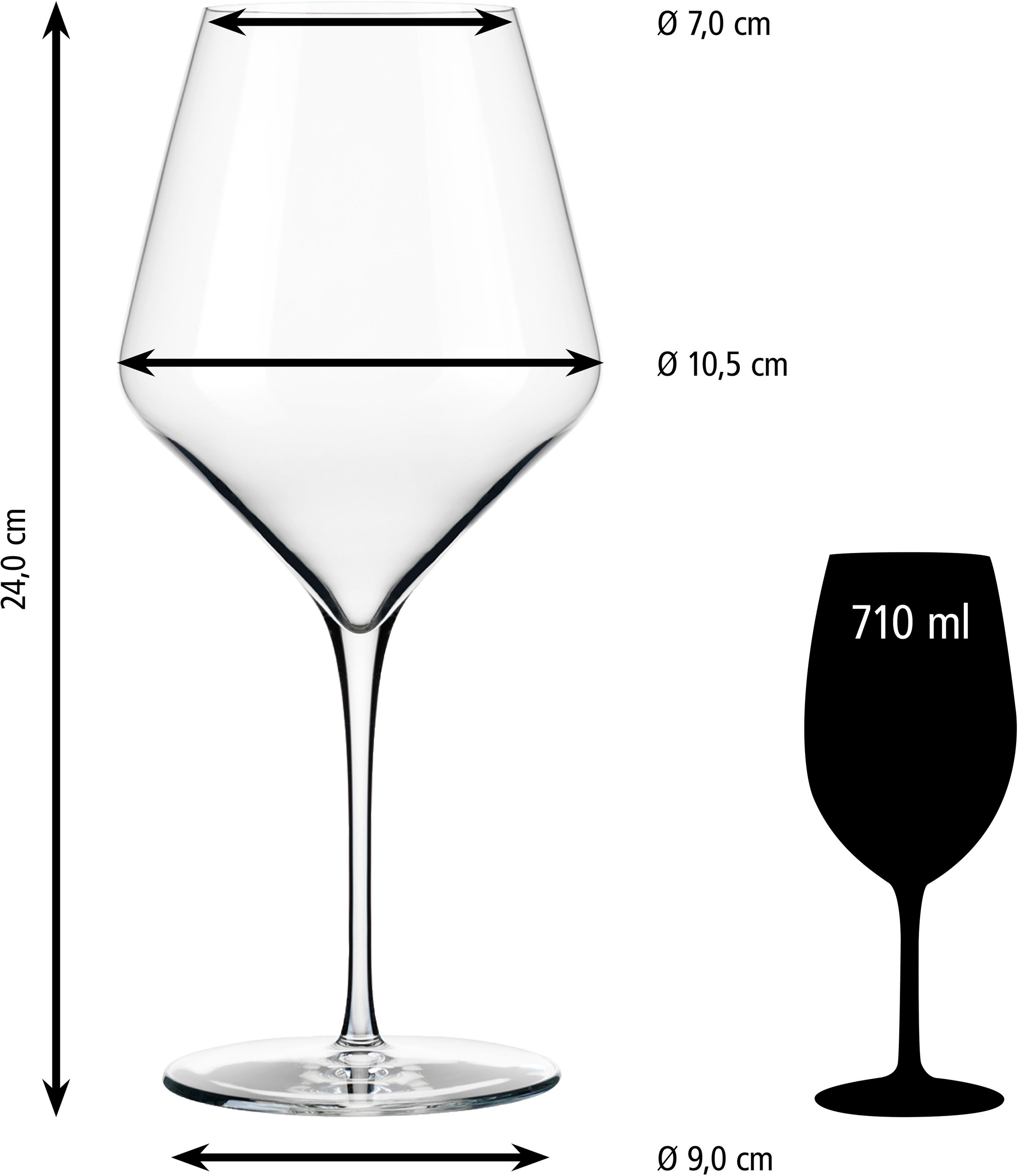 LIBBEY Weinglas »Libbey Gläser-Set -PRISM-, 12er Set«, (Set, 12 tlg.), 710 ml, hochwertig verarbeitet, im modernen Design