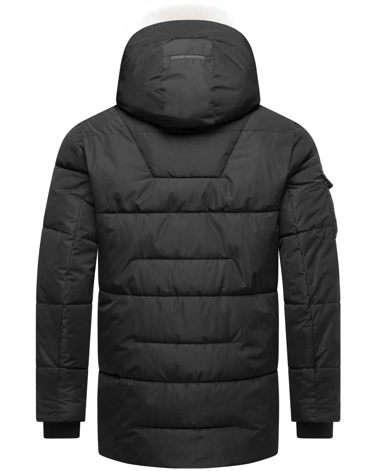 Stone Harbour Winterjacke »Lauroo XX«, mit Kapuze, urbane Herren Steppjacke mit kuscheligem Kunstpelz-Kragen