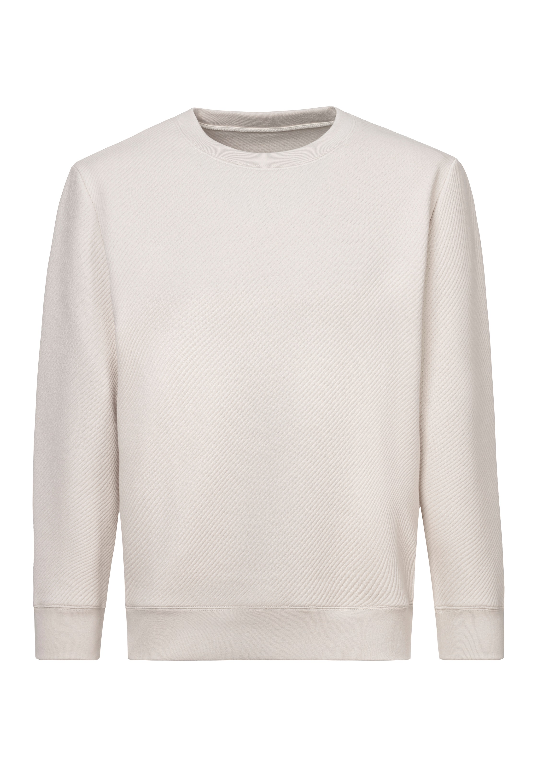 John Devin Sweatshirt, Langarm, Pullover mit Struktur, Rundhals, Baumwollmi günstig online kaufen