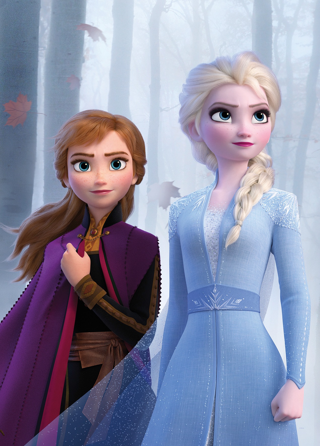 Komar Bild "Frozen Sisters in the Wood" Disney 1 Stk. tlg. Wandbild zur Dekoration im Kinderzimmer - ohne Rahmen