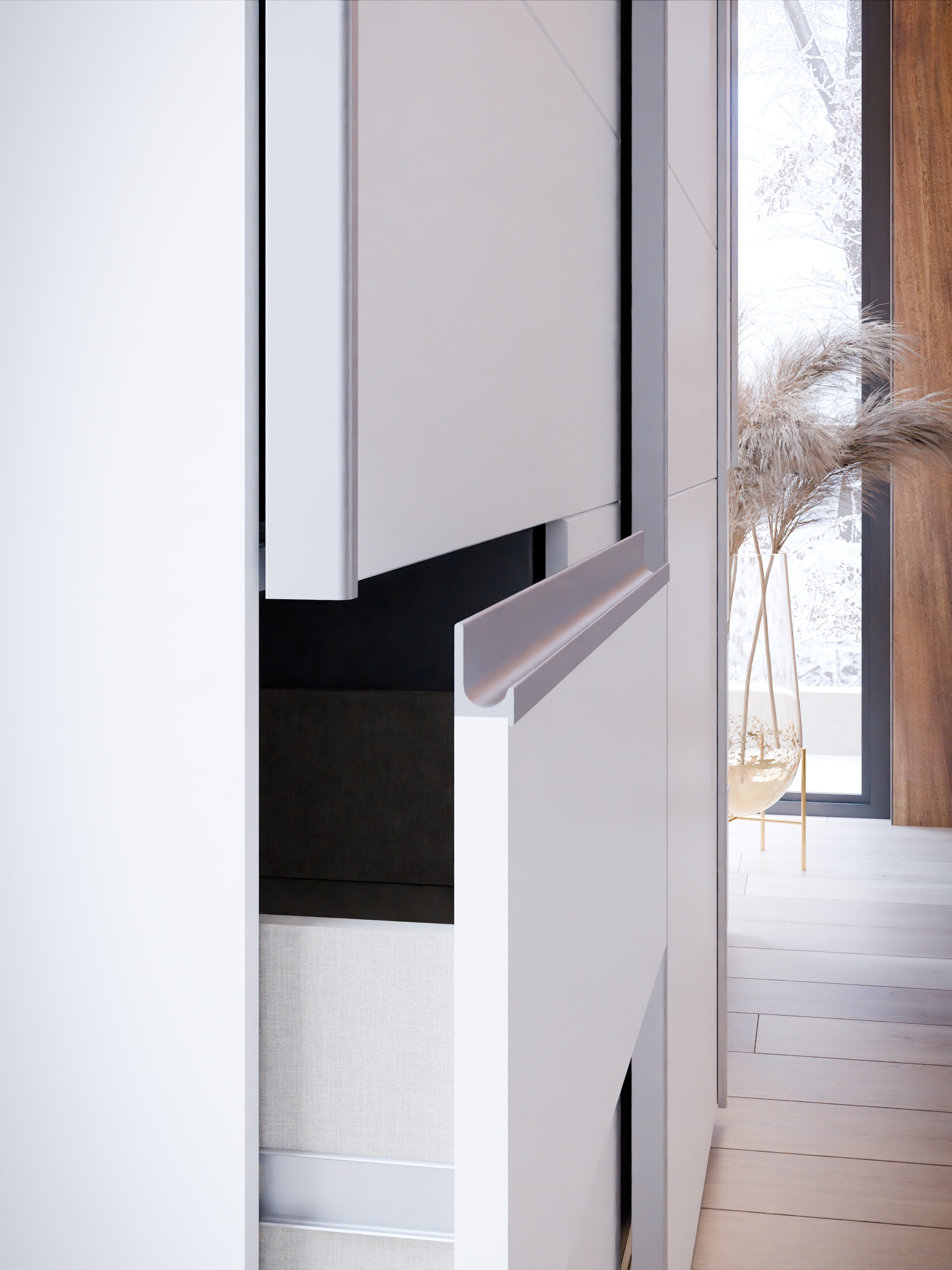 FORTE Schwebetürenschrank, Schwebetürenschrank, Stauraum, Schubkästen, erhältlich in 2 Dekoren