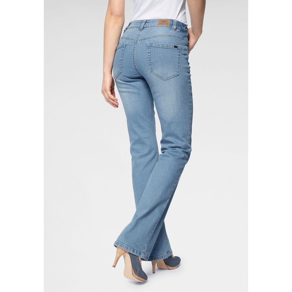 Arizona Bootcut-Jeans »Bund mit seitlichem Gummizugeinsatz«, High Waist