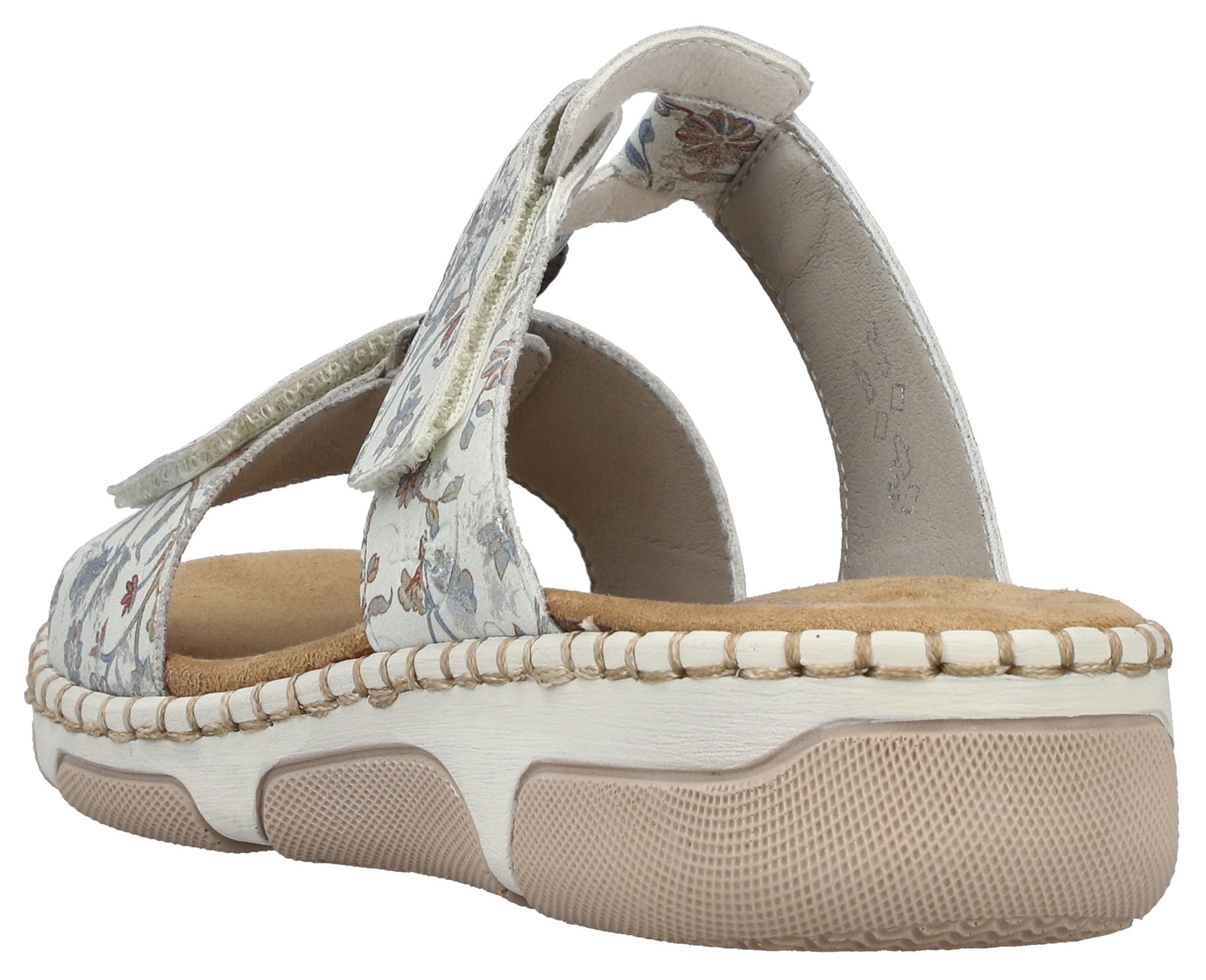 Rieker Pantolette  Sommerschuh, Urlaubsschuh, Strandschuh mit floralem Muster