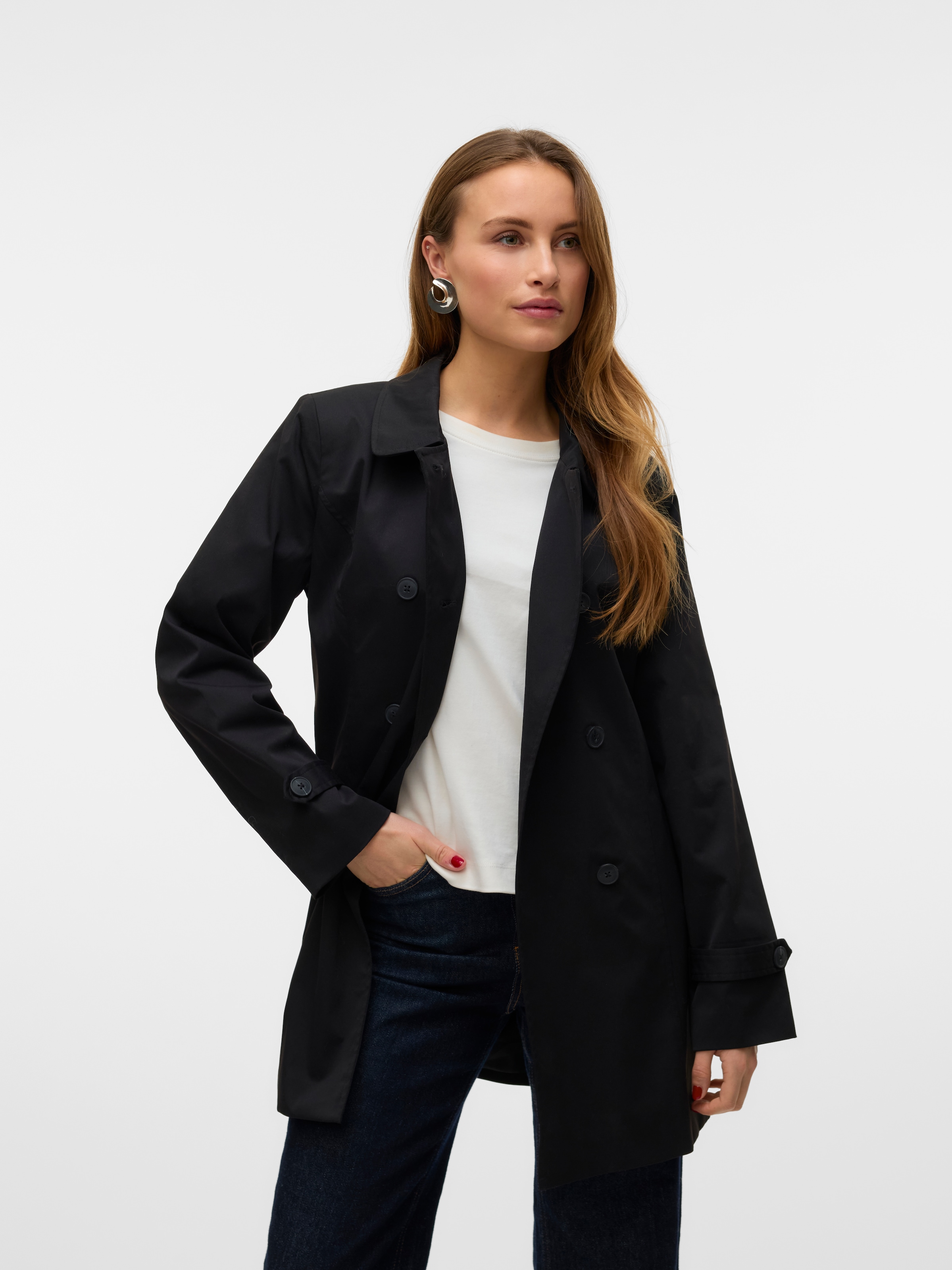 Vero Moda Trenchcoat "VMCHELSEA OLIVIA TRENCHCOAT NOOS" kurzer 2-Reiher mit günstig online kaufen