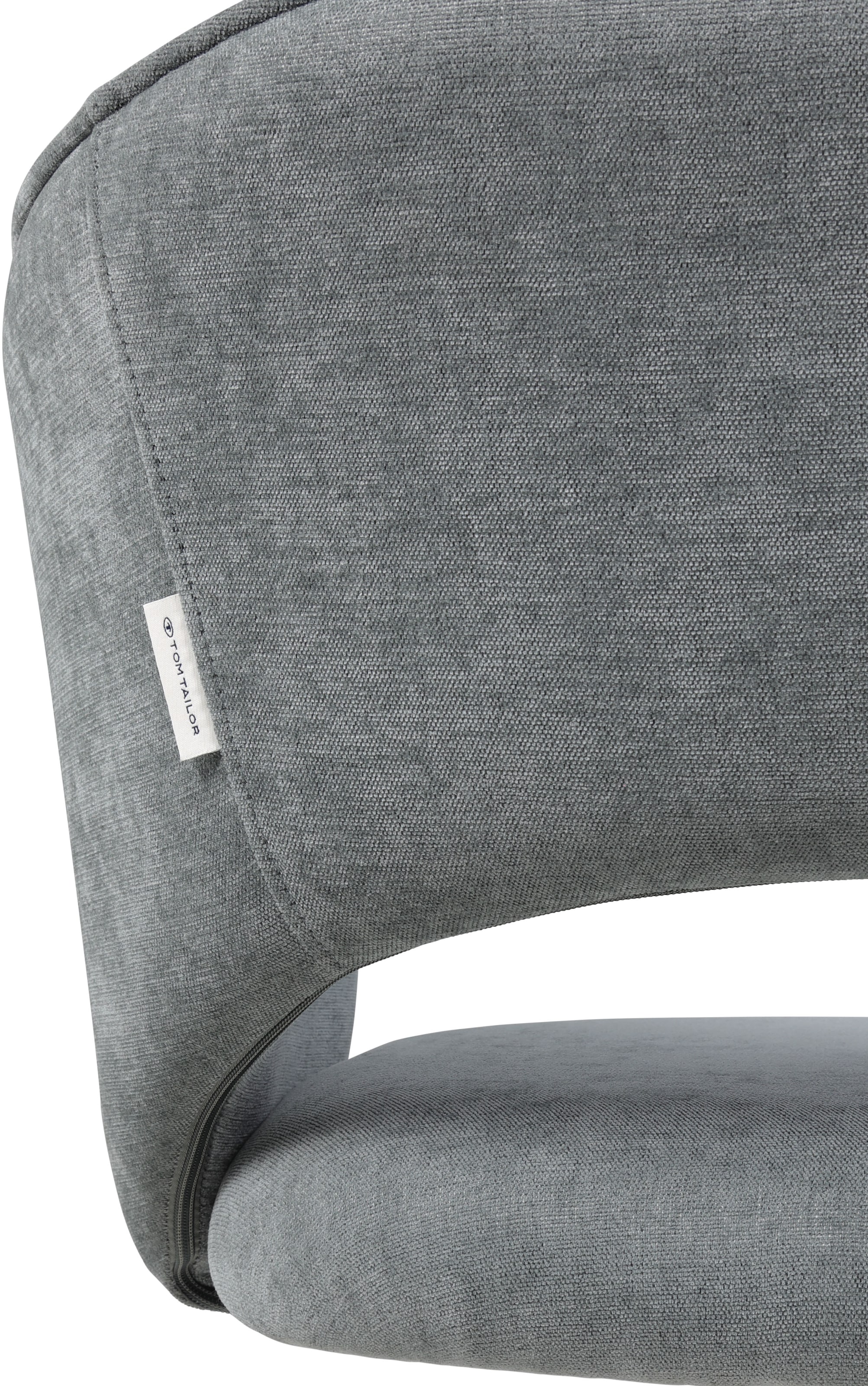 TOM TAILOR HOME Armlehnstuhl »CURVY ARMCHAIR«, (Set), 2 St., Chenille, mit Armlehnen, drehbar, Rückholfunktion, Rückenausschnitt