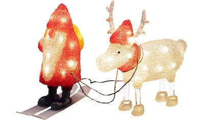 KONSTSMIDE LED Dekofigur »Acryl Weihnachtsmann und Rentier«, 1 St., Warmweiß, 40 warm... kaufen