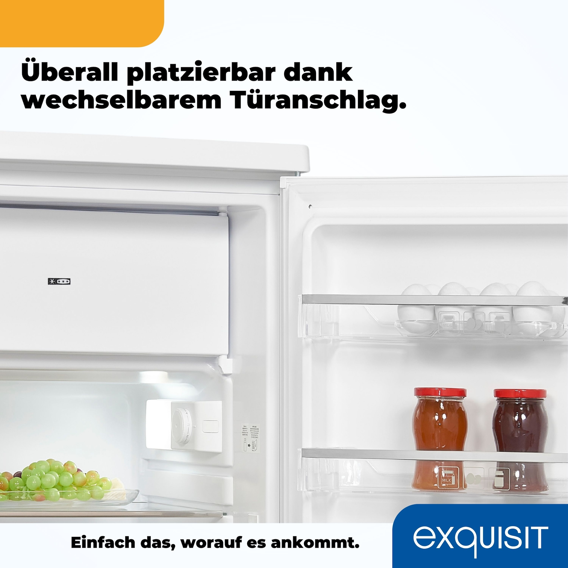 exquisit Kühlschrank »KS16-4-HE-040D weiss«, 109 Liter Nutzinhalt, stufenlose Temperaturregelung, 4 Sterne
