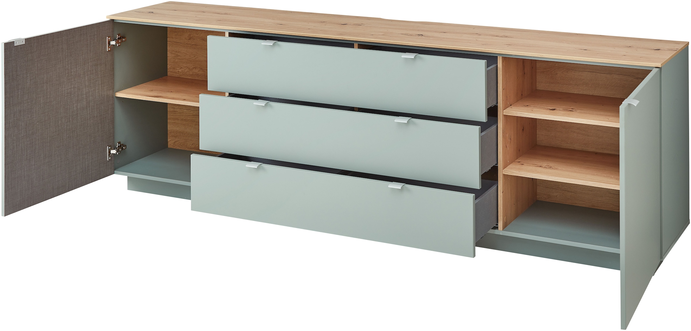 Innostyle TV-Schrank »Core, TV Sideboard Stellmaß B/H/T 240x77x44 cm«, (1 St.), TV Sideboard mit 2 Holztüren und 3 Schubkästen mit Doppelzarge
