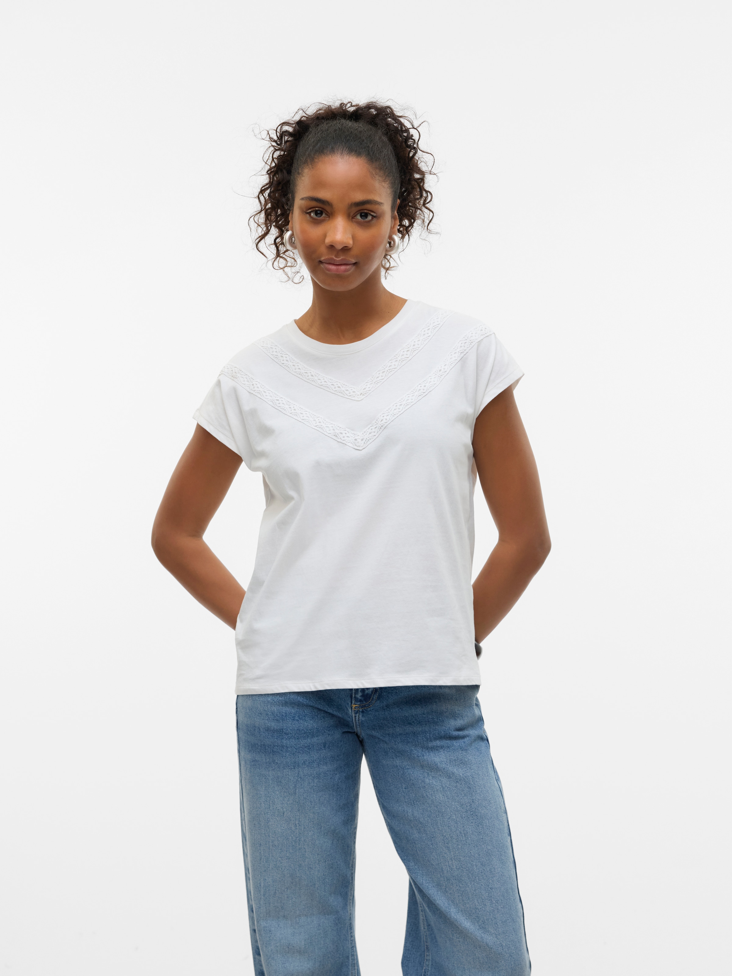 Vero Moda Kurzarmshirt "VMPANNA AVA SS TOP JRS" günstig online kaufen