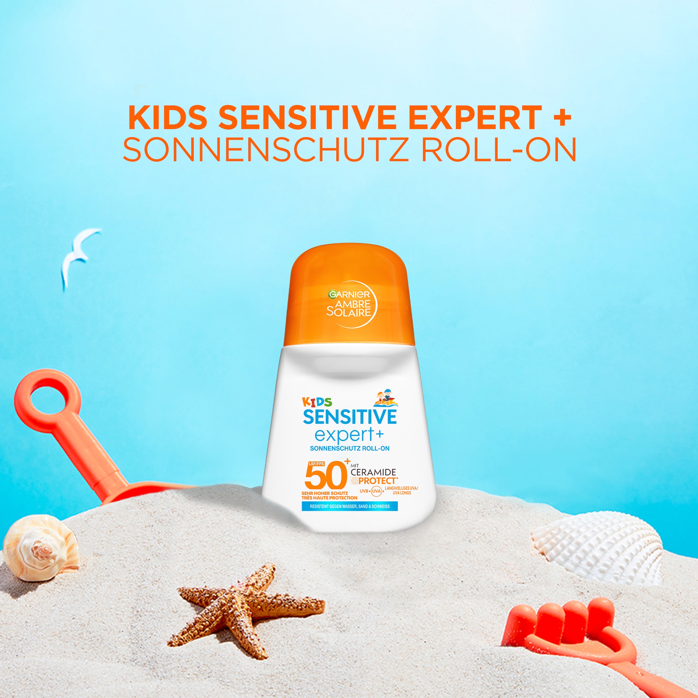 GARNIER Sonnenschutzstift »Garnier Ambre Solaire Kids Sensitive expert+ Roll-On LSF 50+«