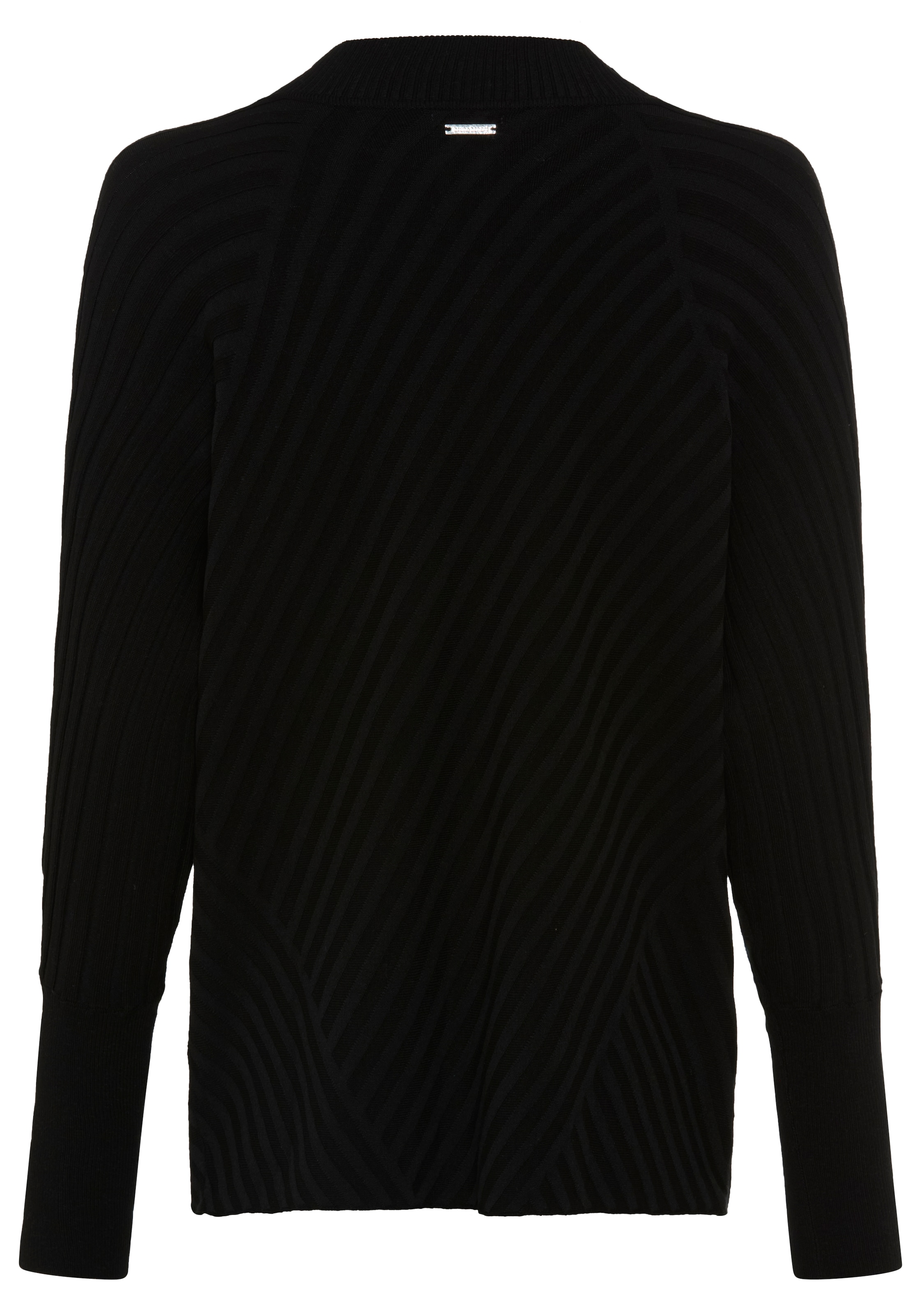 Bruno Banani Strickpullover mit Stehkragen, hüftlange Schnittform, unifarbenes Design