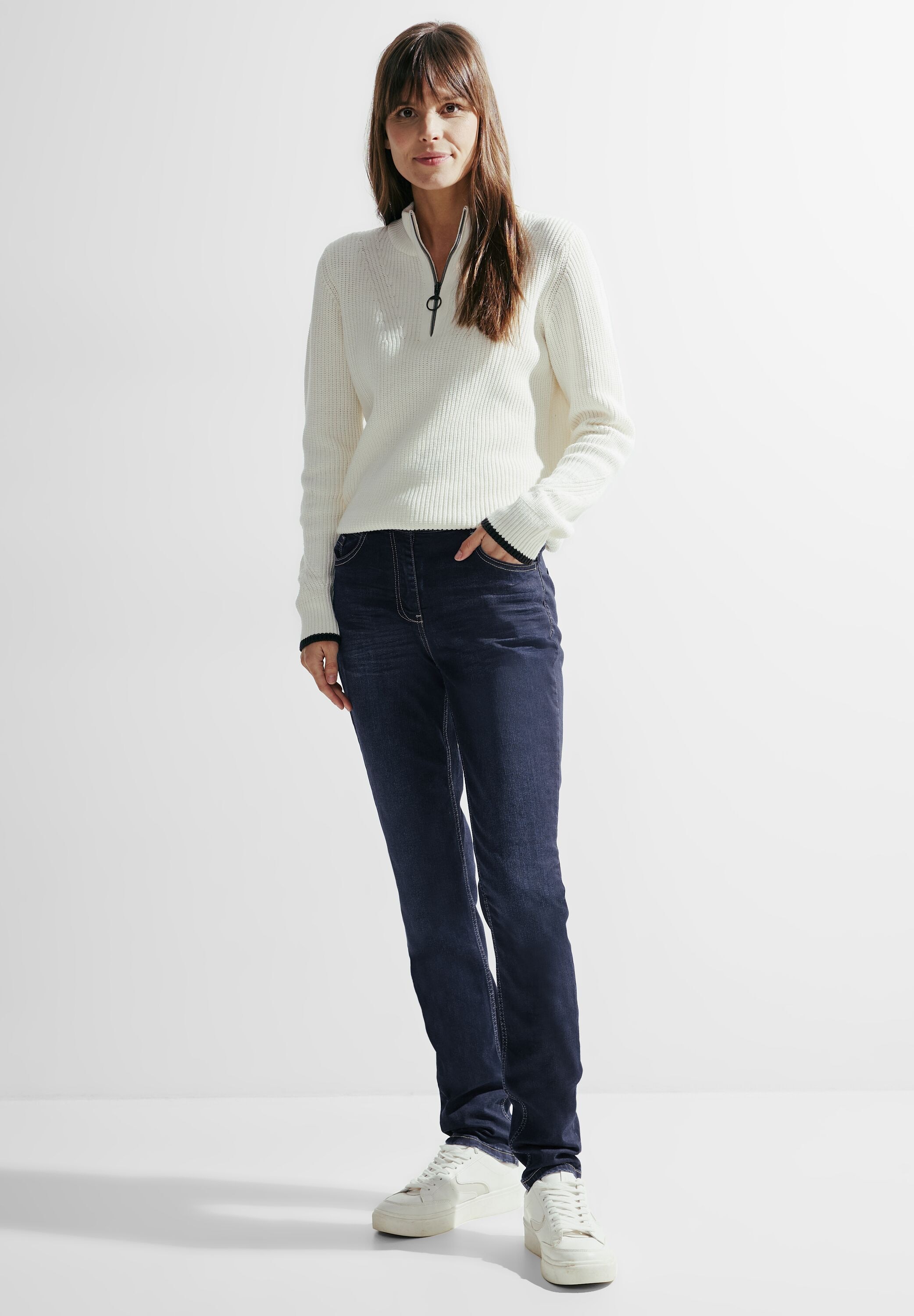 Cecil Slim-fit-Jeans »TORONTO«, in dunkelblauer Waschung