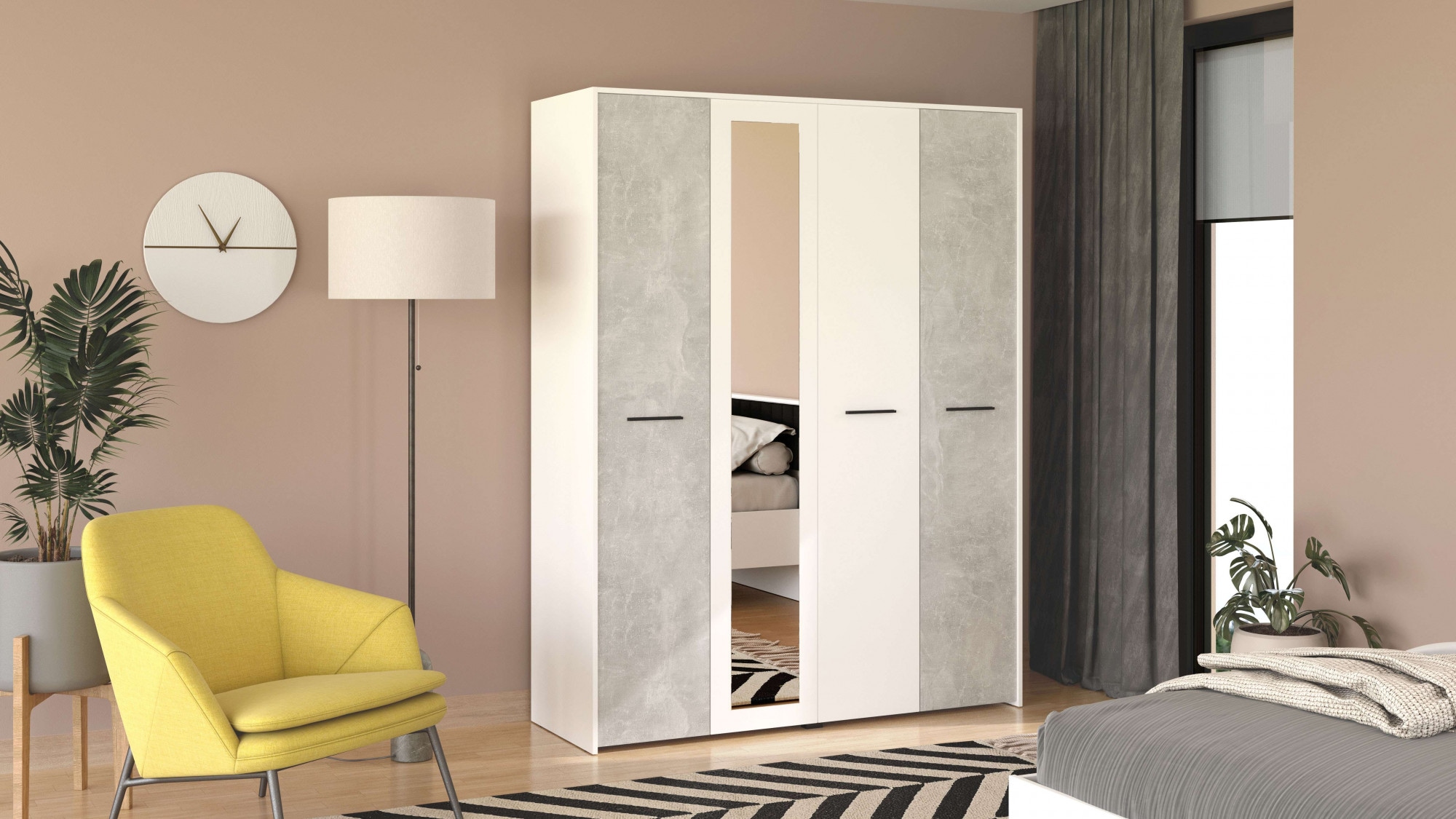INOSIGN Kleiderschrank »Varadero, 2 moderne Farbkombinationen mit schwarzen Griffen«, mit 1 Spiegeltür, in den Breiten 119 und 157cm, FSC-zertifiziert