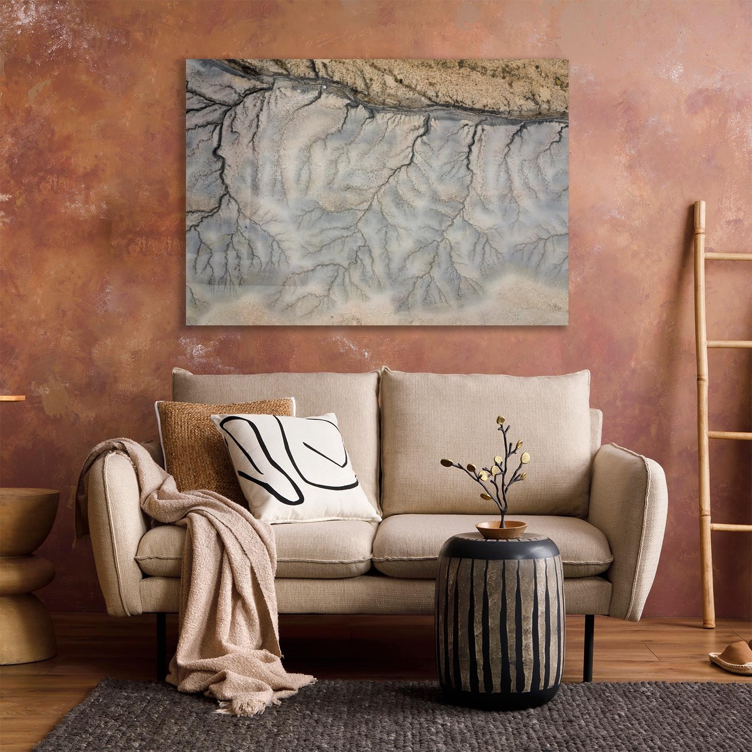 queence Leinwandbild "Earth" Felder 1 Stk. tlg. mit sehr guten Schallabsorp günstig online kaufen