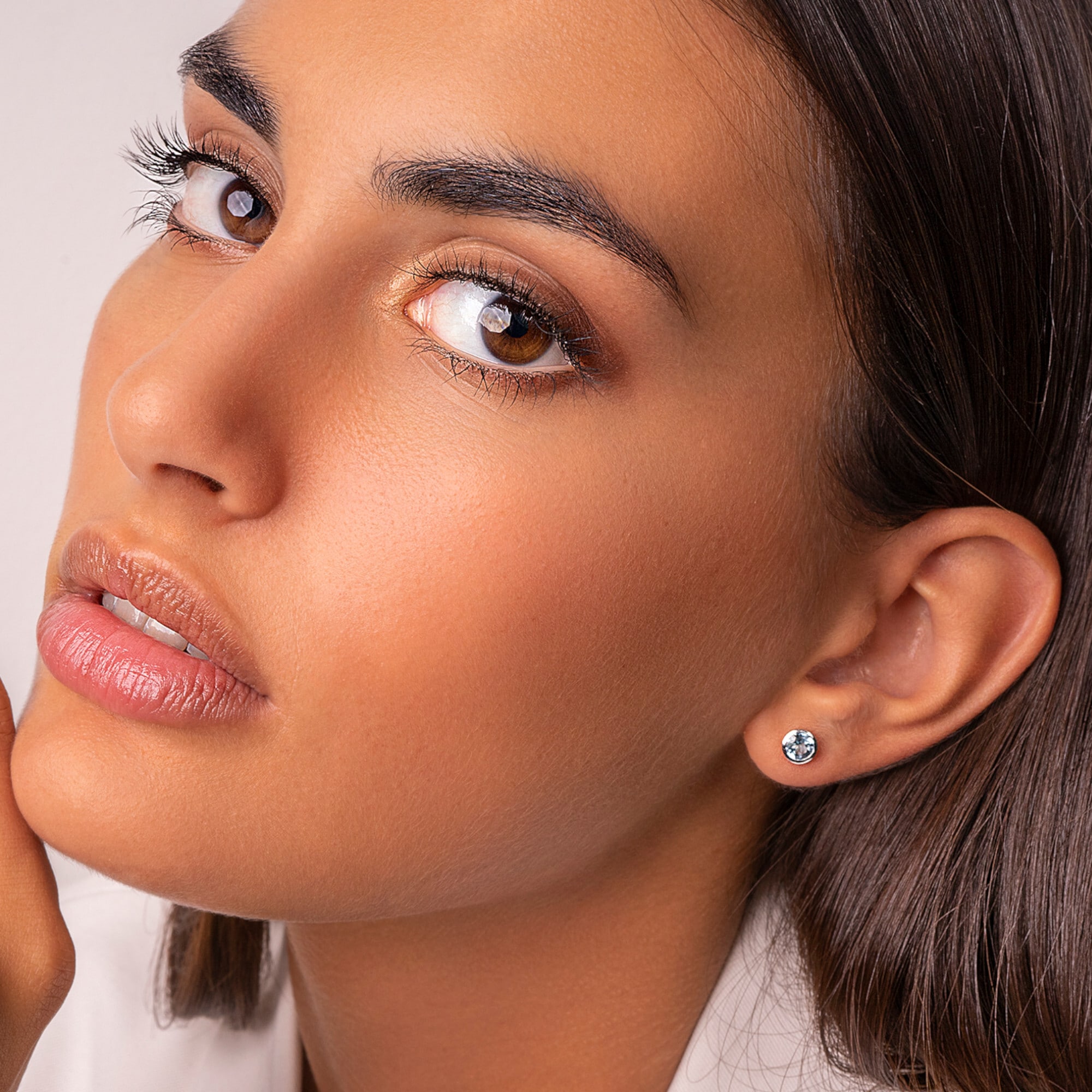 ONE ELEMENT Paar Ohrhänger »Blau Topas Zarge Ohrringe Ohrstecker aus 333 Weißgold« Damen Gold Schmuck Zarge