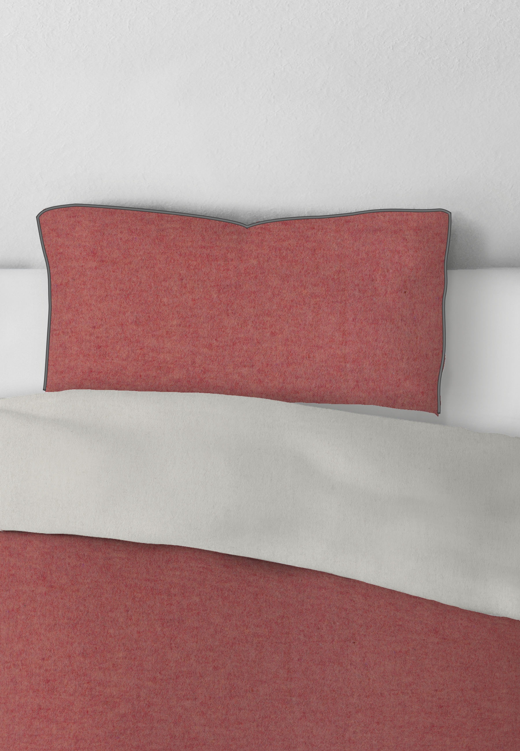 Biberna Kissenbezug "Hermal Flanell mit Reißverschluss, Melange-Optik, Wend günstig online kaufen