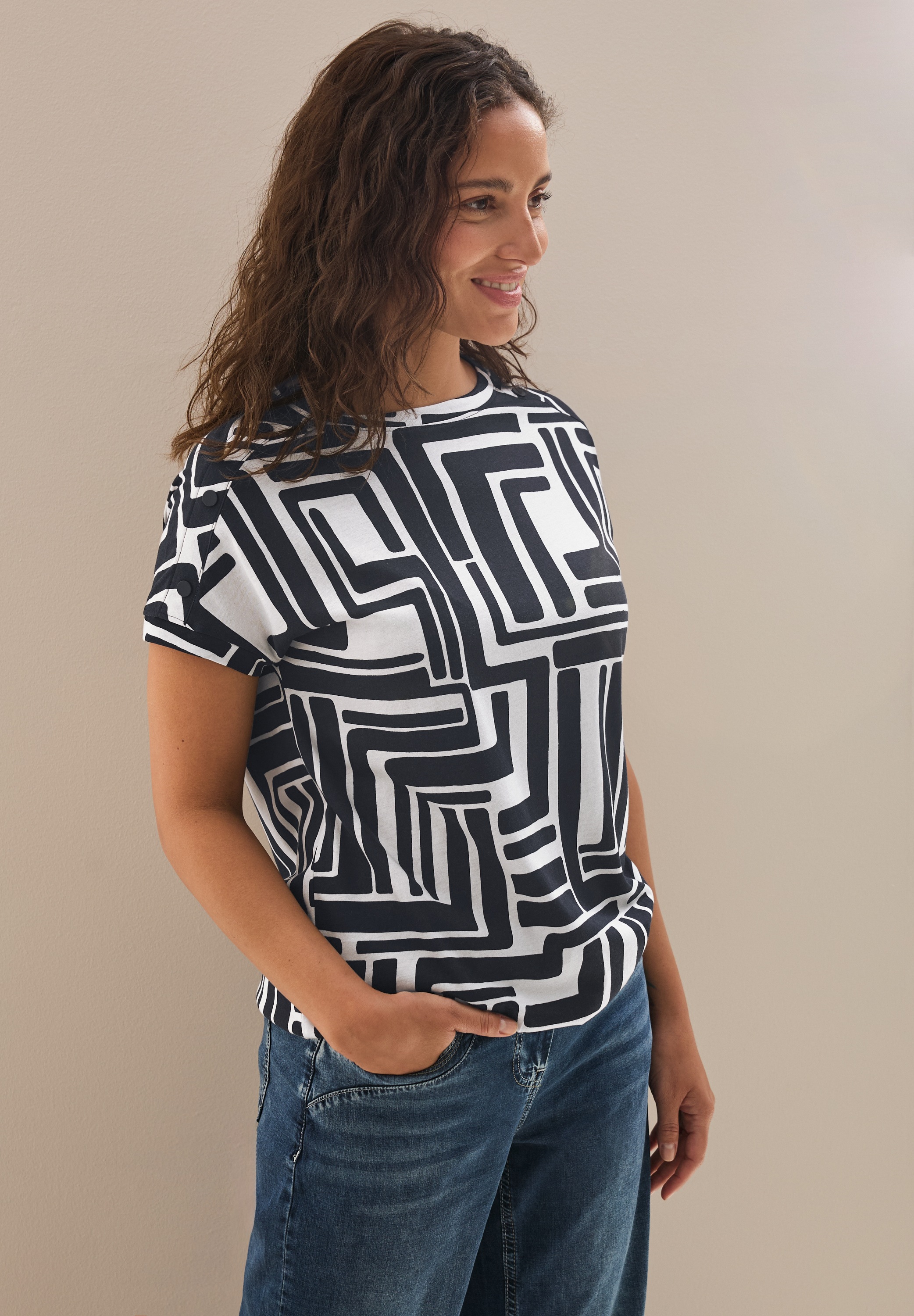 Thumbnail - Cecil T-Shirt mit All-Over Print