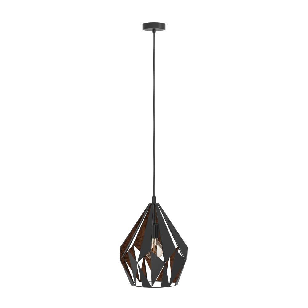 EGLO Pendelleuchte »CARLTON 1 Hängeleuchte, schwarz kupfer, Stahl, exkl. Leuchtmittel«, 1 flammig, Leuchtmittel E27 | ohne Leuchtmittel, Vintage Pendellampe, 1 flammig, Drahtgeflecht, Industrial, 110x31cm