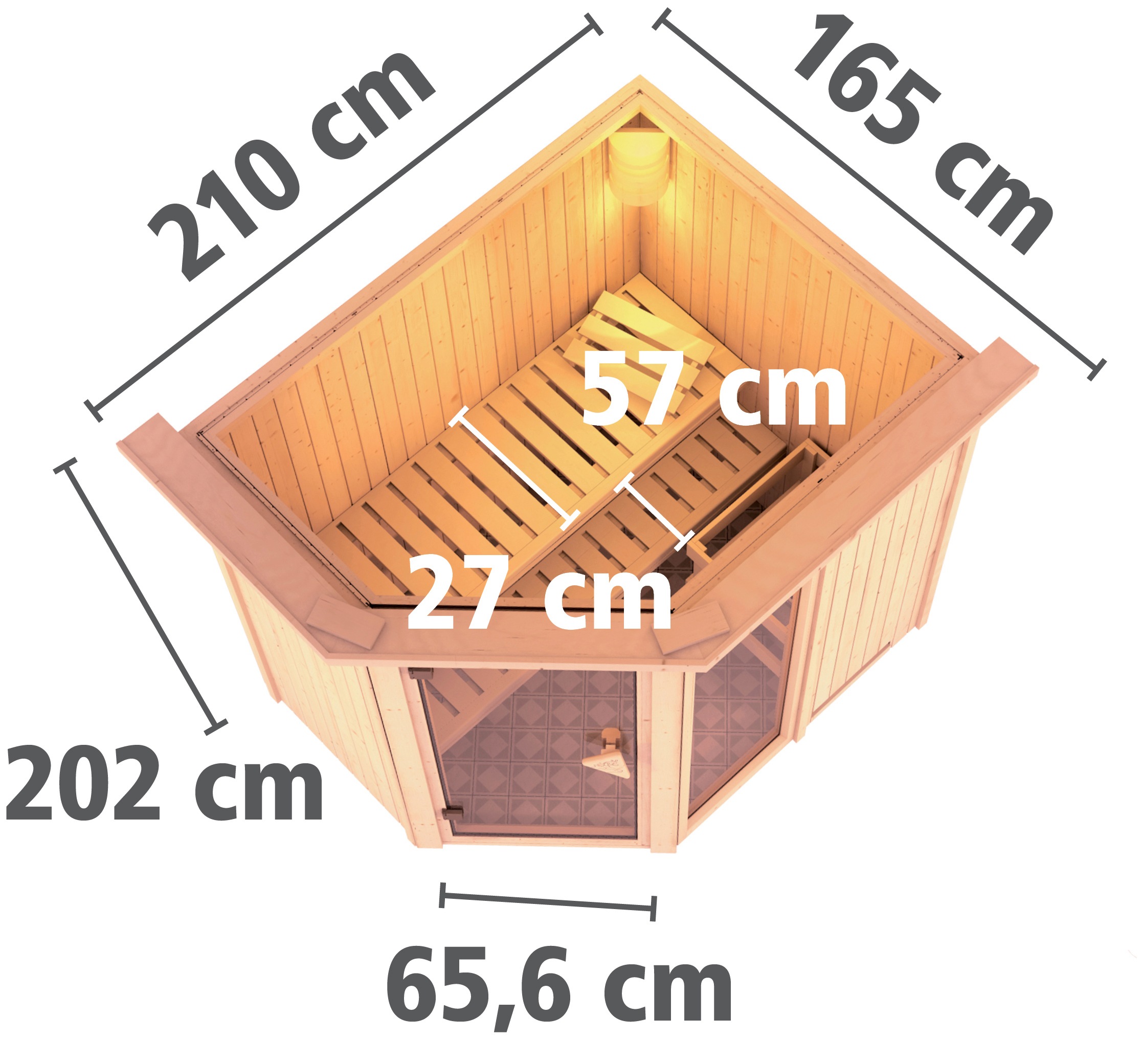 Karibu Sauna »Frigga 1«, 9-kW-Ofen mit externer Steuerung