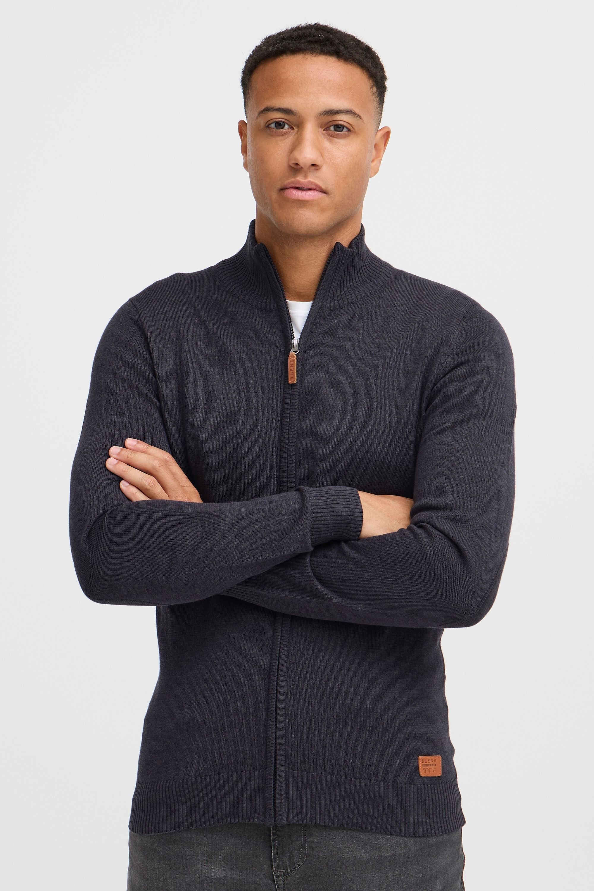 Blend Strickjacke "BHNorman", Bequeme Feinstrick-Jacke mit Stehkragen und e günstig online kaufen