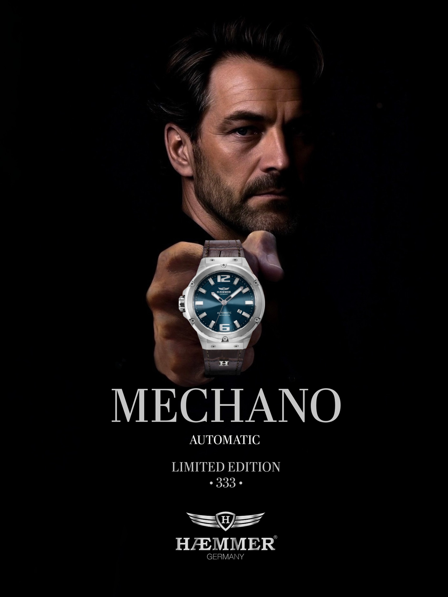 HAEMMER GERMANY Automatikuhr »MECHANO« Armbanduhr, Herrenuhr, Mechanische Uhr, analog, Tag
