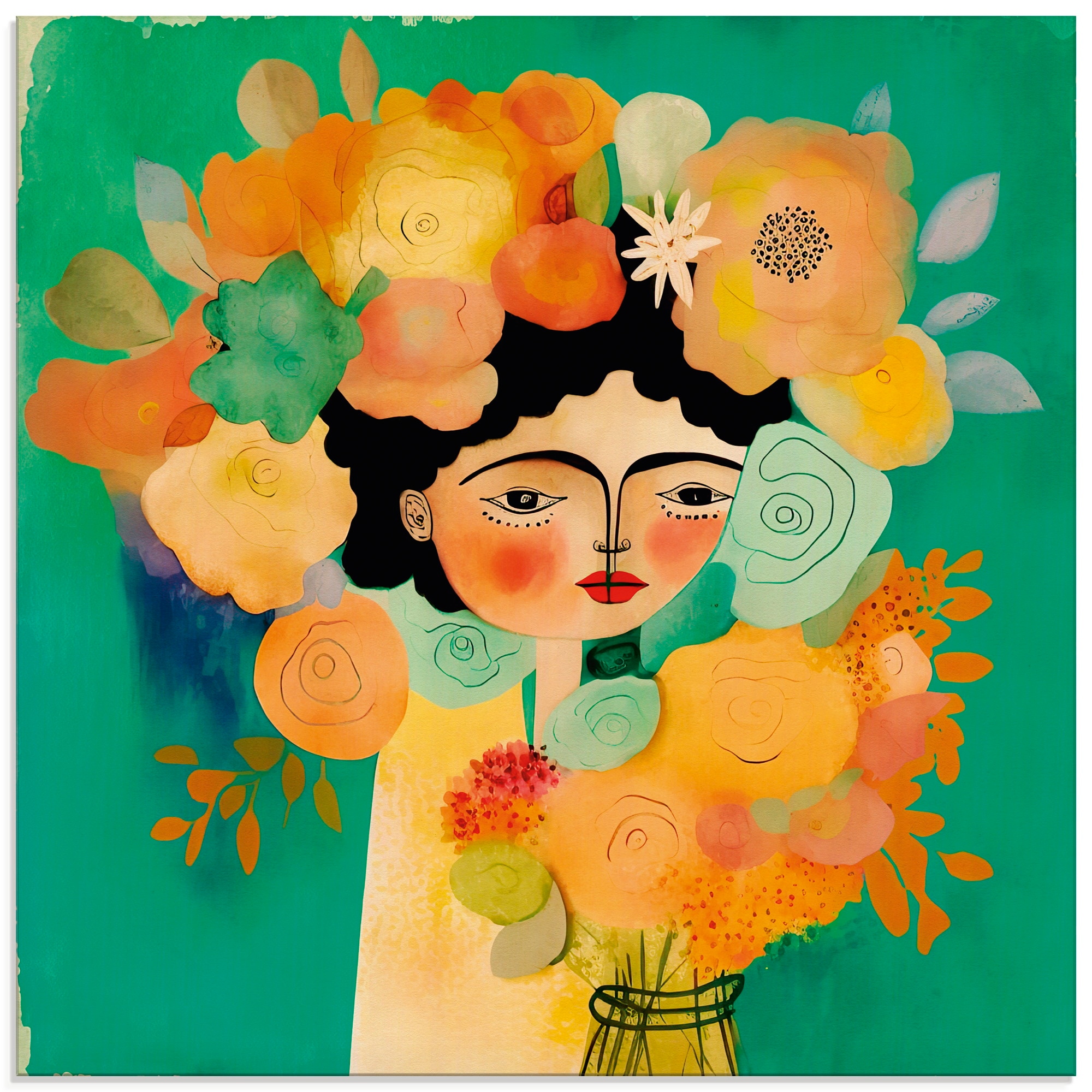 Artland Glasbild "Das Flüstern der Blüte" Bilder von Frauen 1 Stk. tlg. in verschiedenen Größen