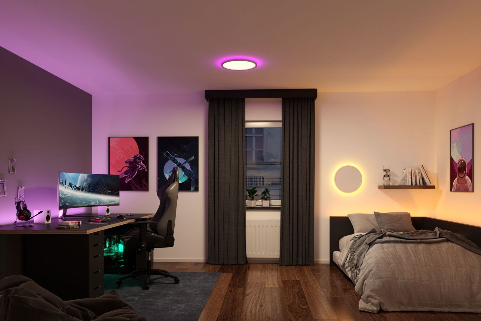 Paulmann LED Panel »LED Panel Atria Shine rund 400mm 323W 2700lm RGB+ dimmbar«, 1 flammig, Farbwechsler & Farbsteuerung