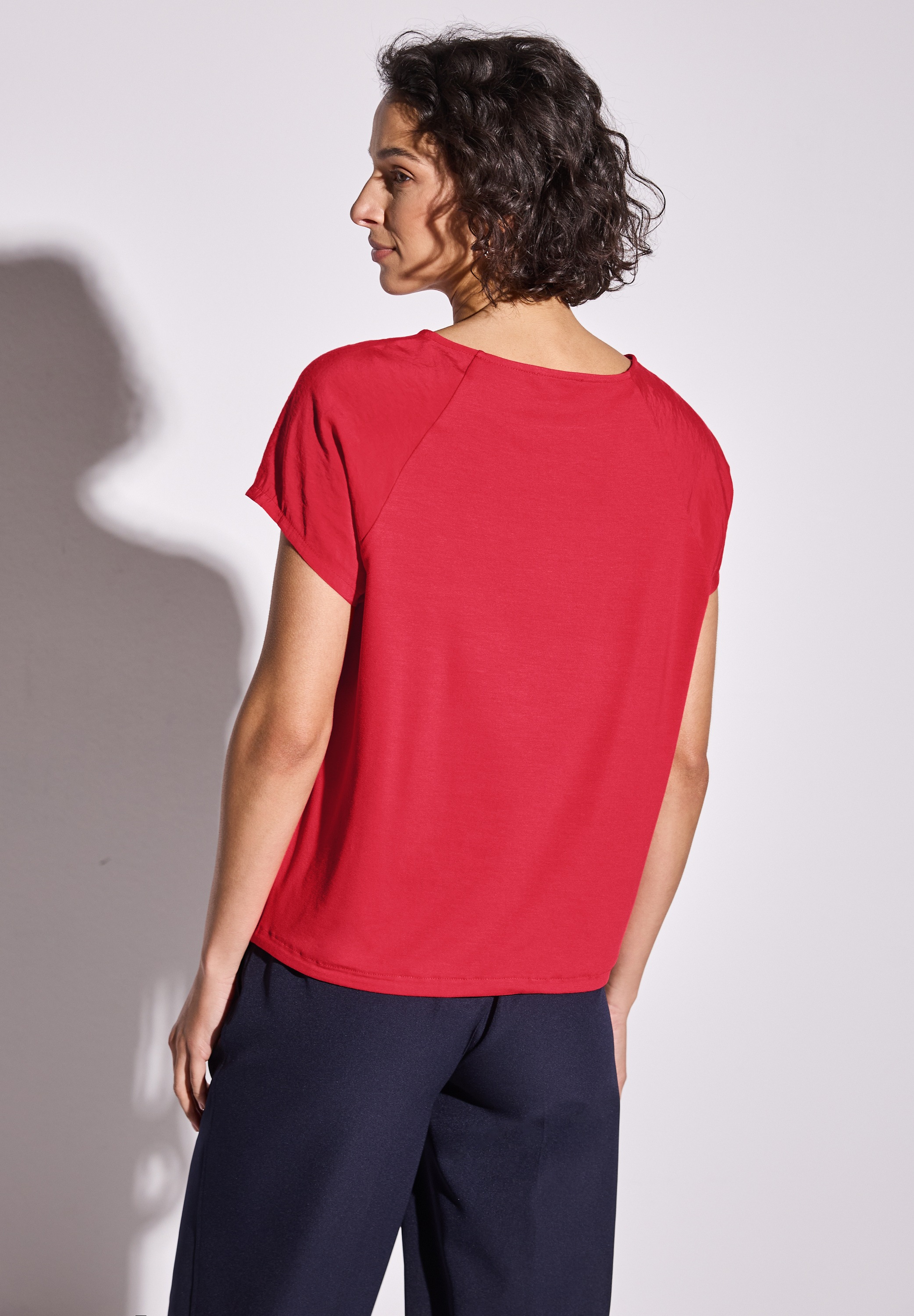 STREET ONE T-Shirt, mit Tunnelzug am Saum günstig online kaufen