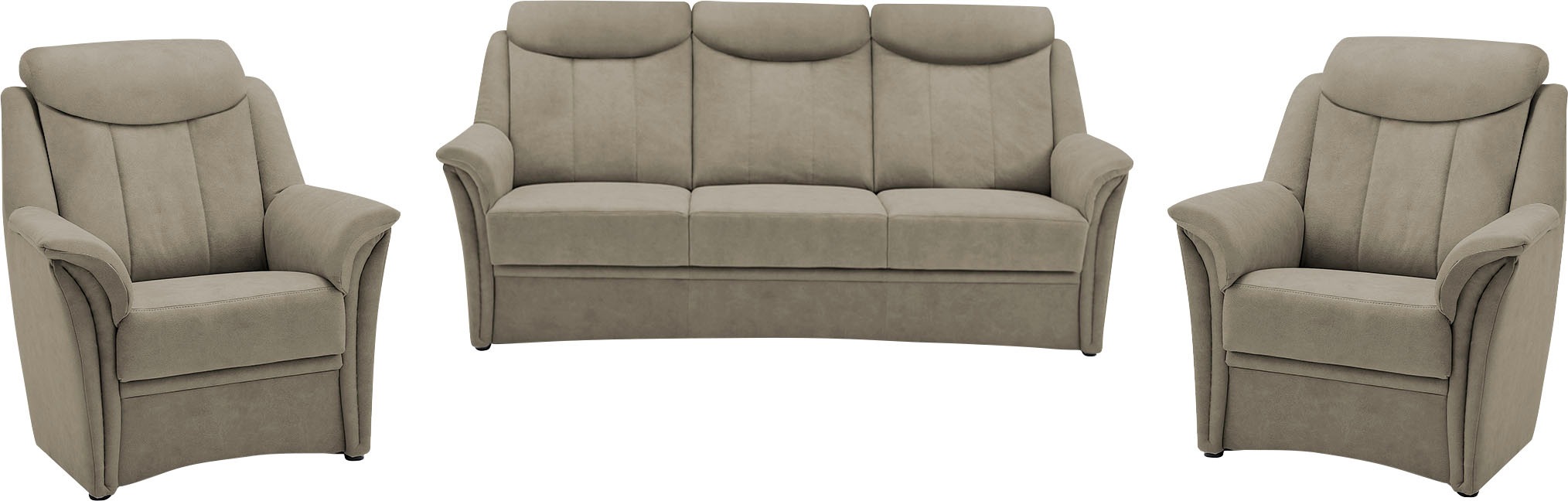 VILLA BECK Polstergarnitur "Lugano", (Set, 3 tlg.), Kopfteilverstellung, in günstig online kaufen