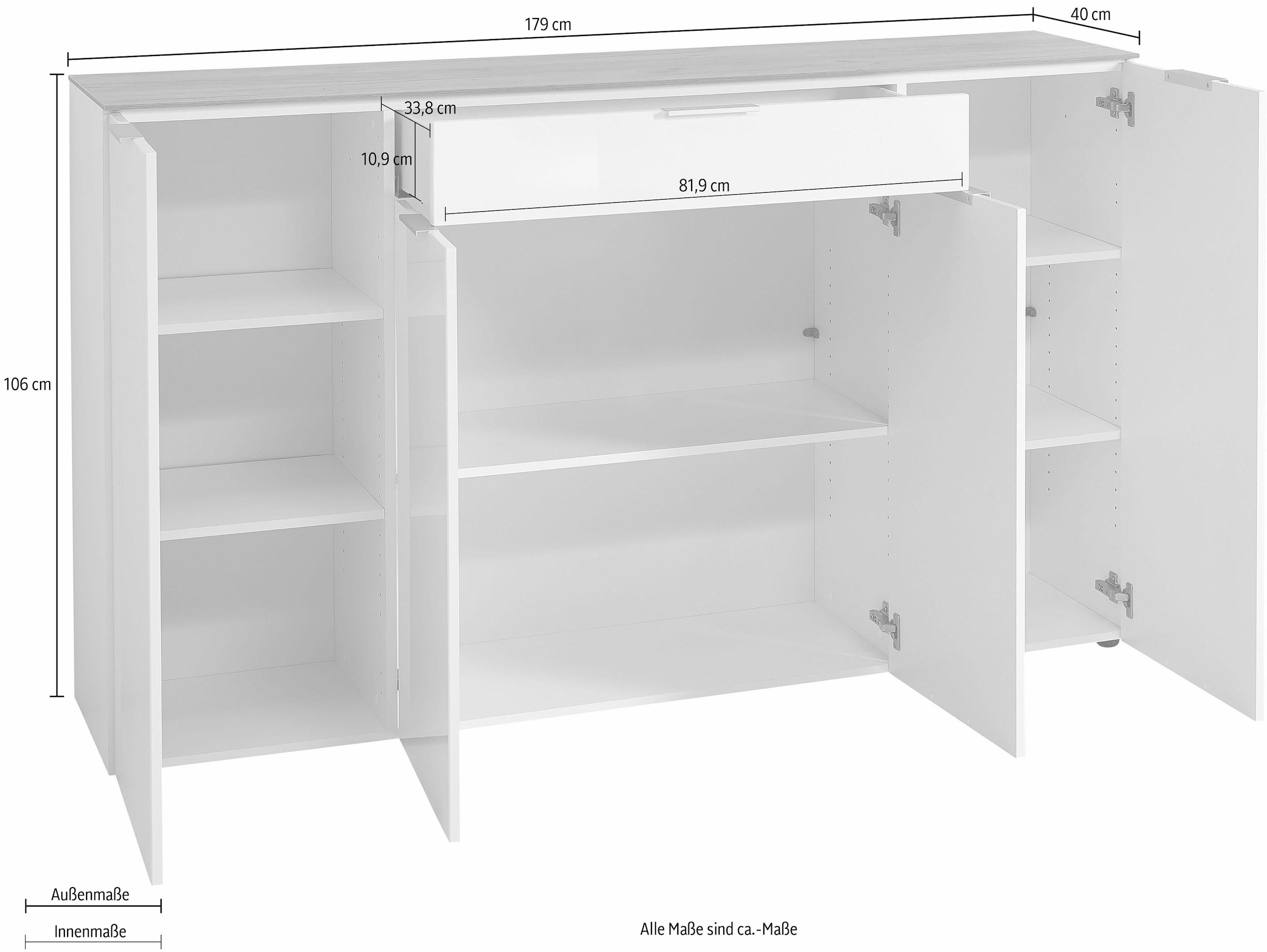 GERMANIA Sideboard »GW-CETANO«, Breite 179 cm