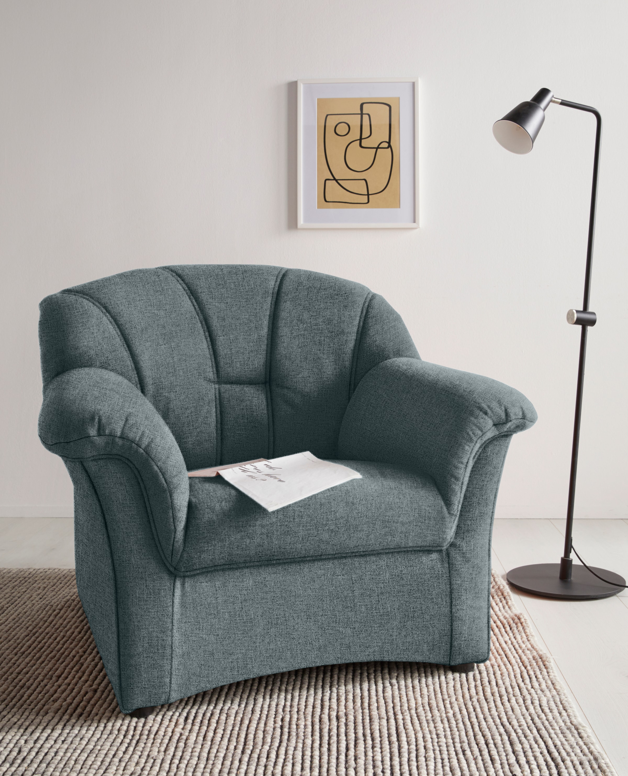 DOMO collection Sessel "Papenburg zeitlose Rückensteppung, elegante Armlehn günstig online kaufen