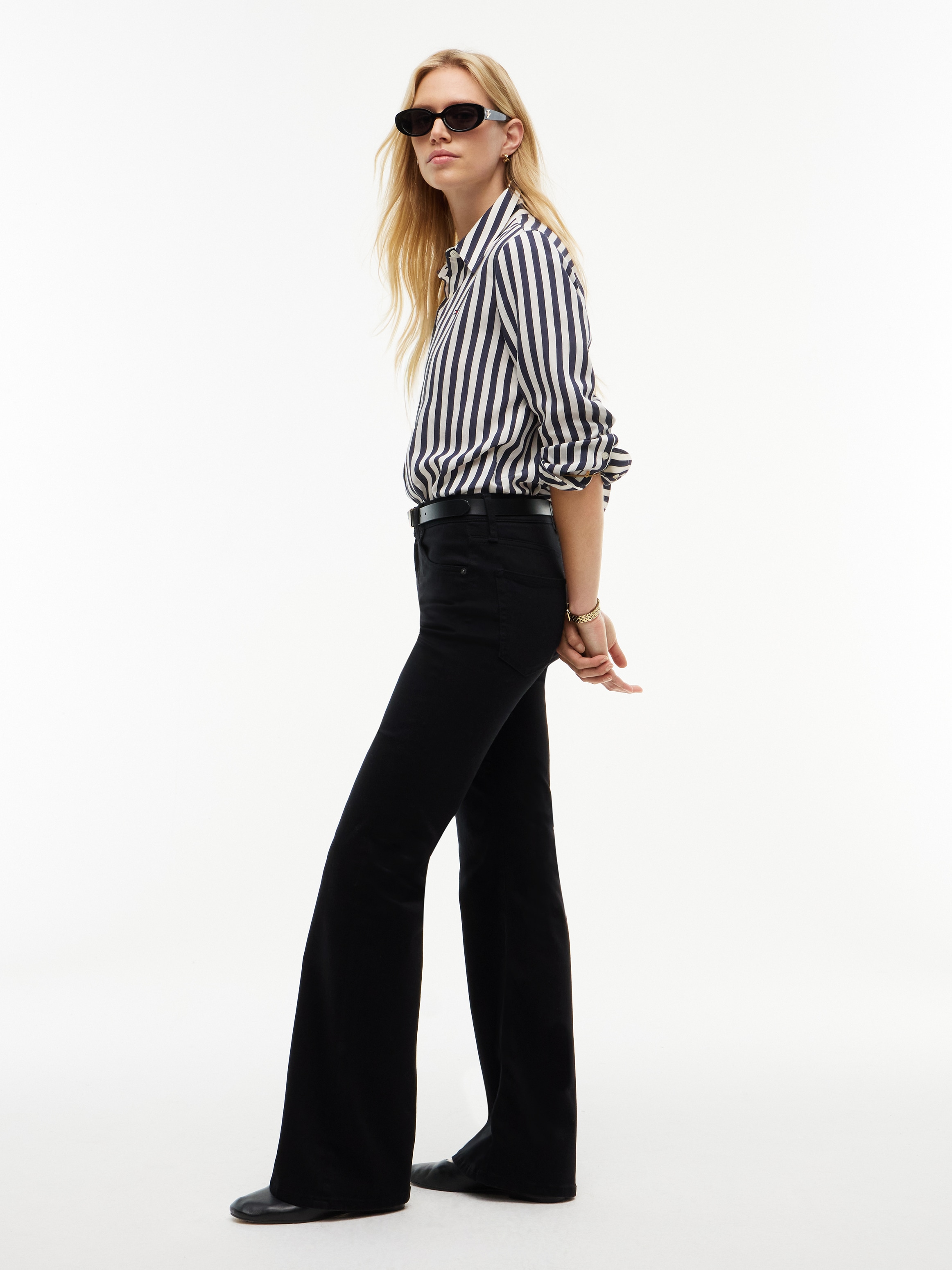 Tommy Hilfiger Bootcut-Jeans »LUNA MID RISE FLARE STAY BLACK« Baumwollmischung, in ausgestellter Form, mid waist