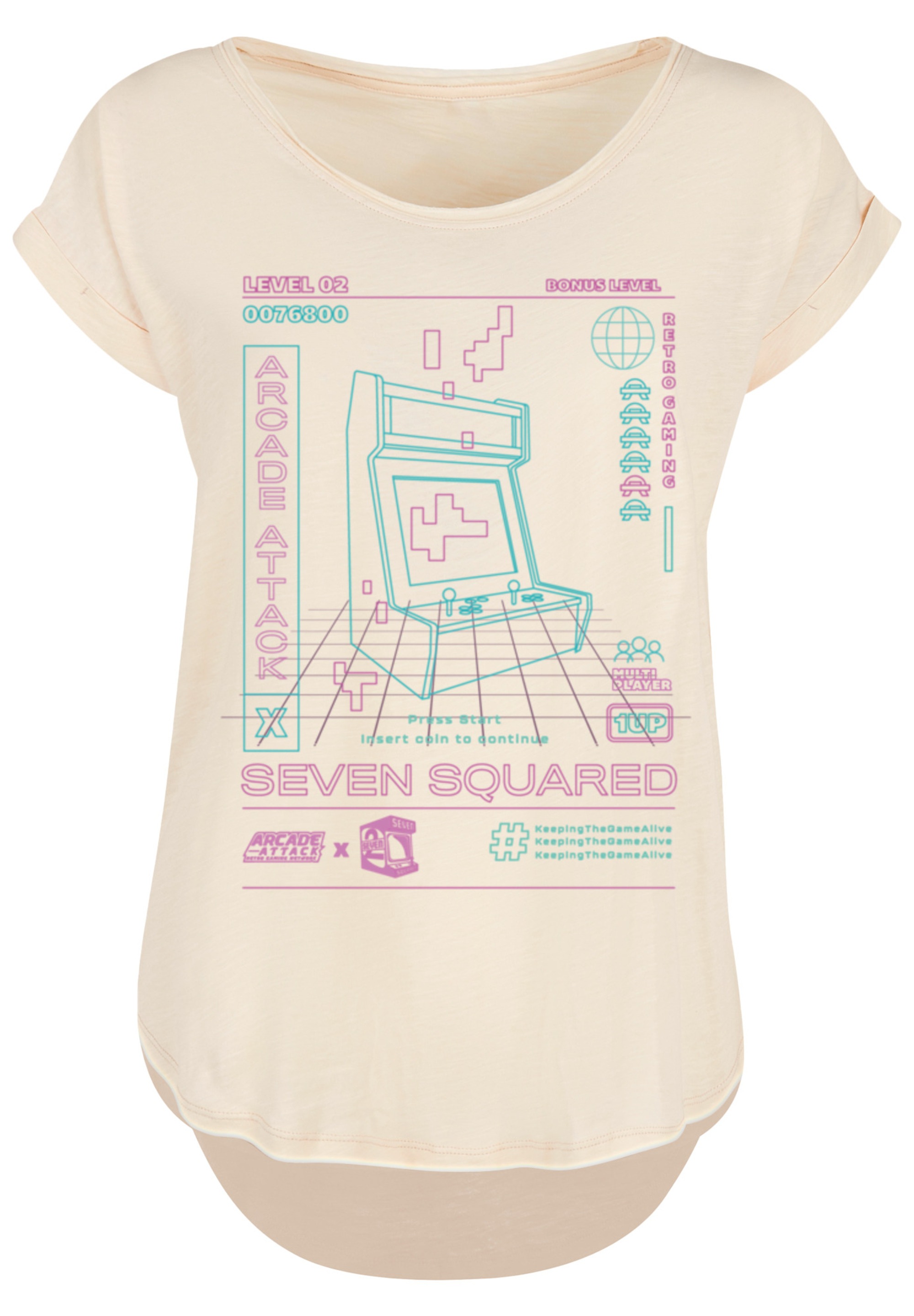 F4NT4STIC T-Shirt »Retro Gaming Arcade Attack«, Print