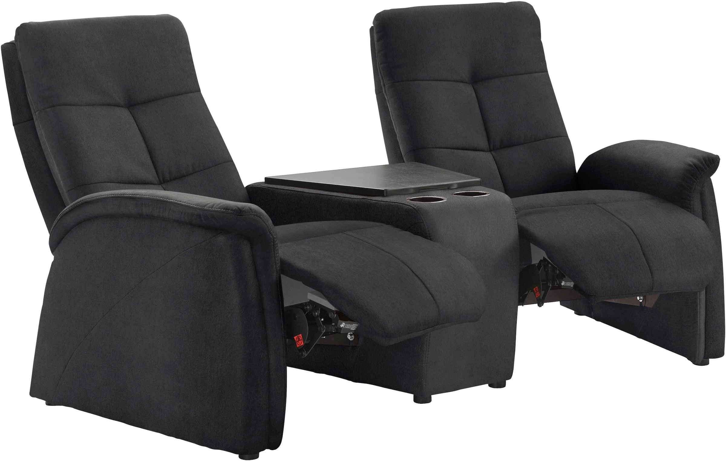 exxpo - sofa fashion 2-Sitzer »Tivoli, Kinosofa mit Relaxfunktion, mit Ablagetisch und Stauraum«, bequem und komfortabel