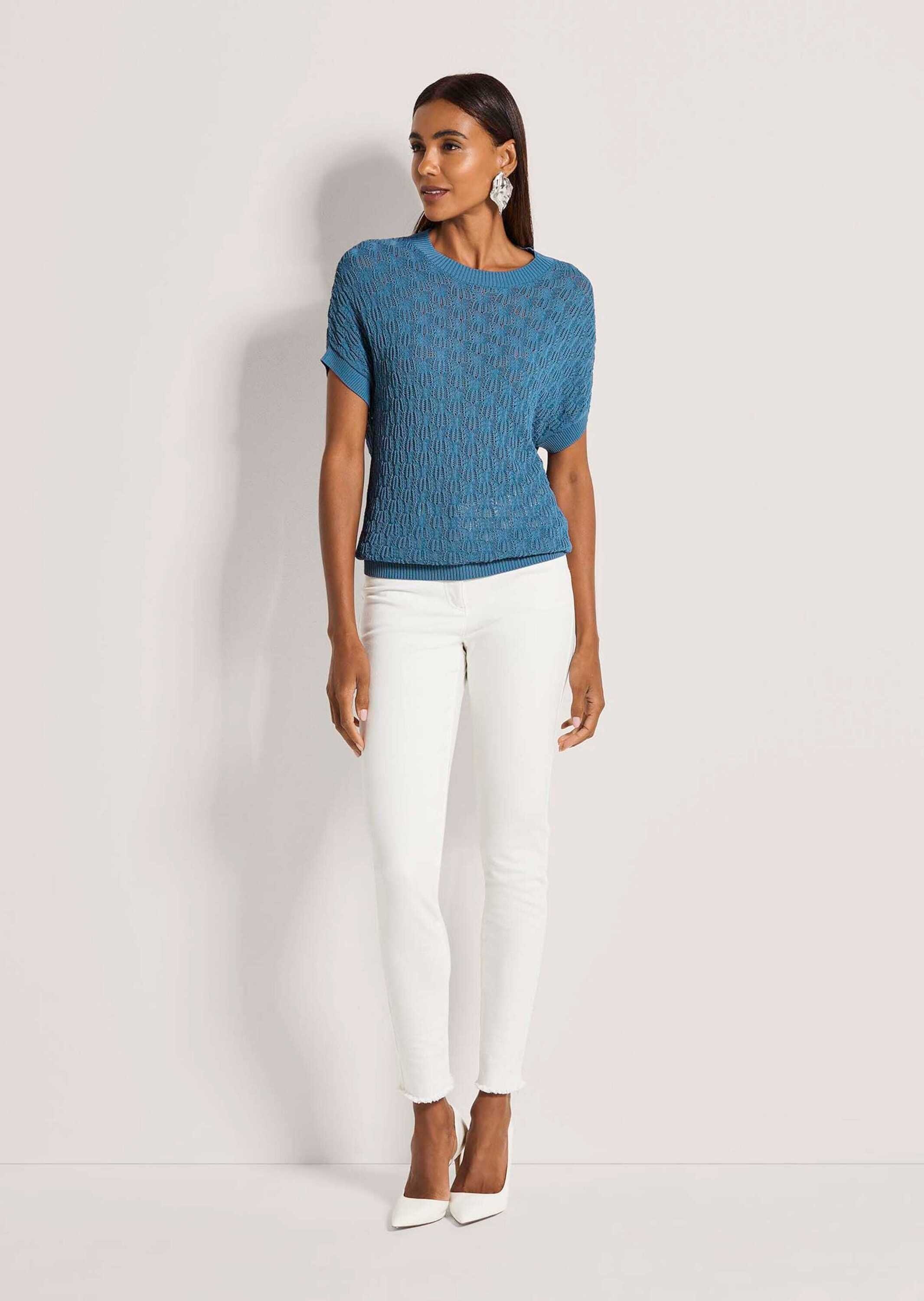 MADELEINE Longpullover "Strickpullover Viskosepullover mit Ajour-Muster" günstig online kaufen