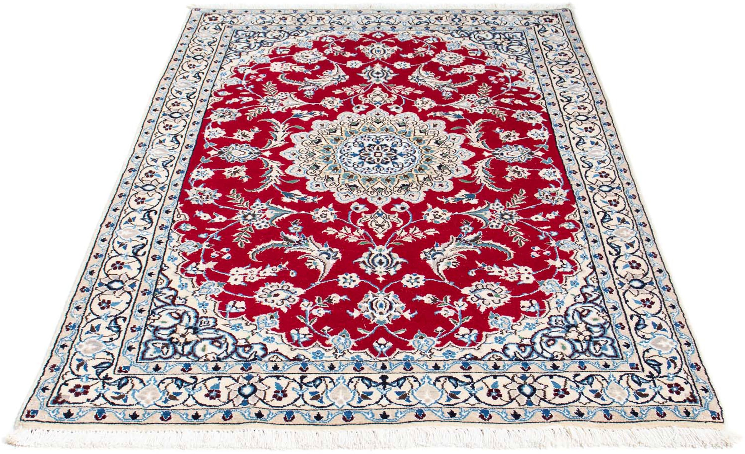 morgenland Orientteppich "Perser - Nain - Royal - 170 x 108 cm - rot", rechteckig, 10 mm Höhe, Wohnzimmer, Handgeknüpft,