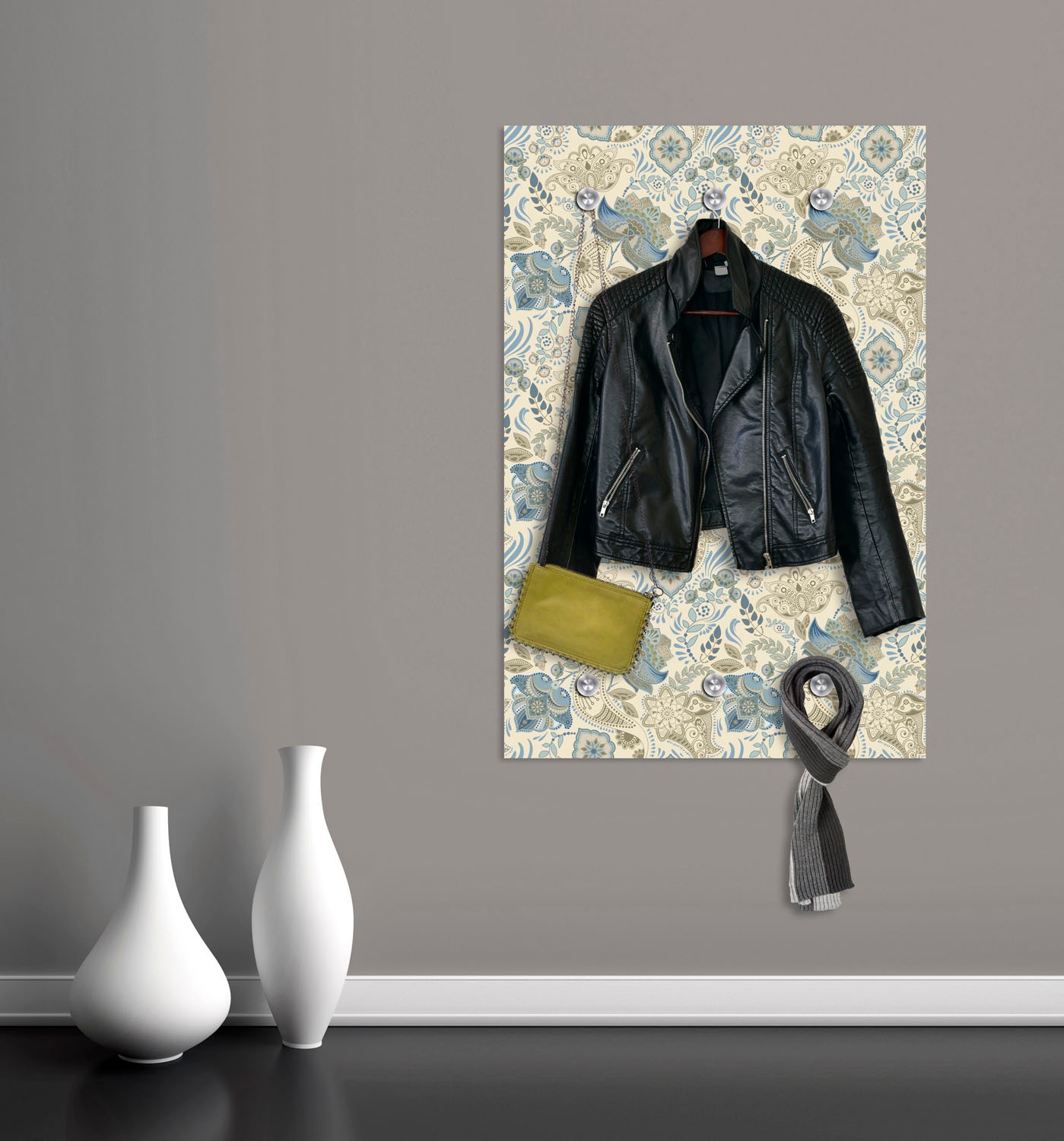 queence Garderobenleiste »Muster«, mit 6 Haken, 80 x 120 cm