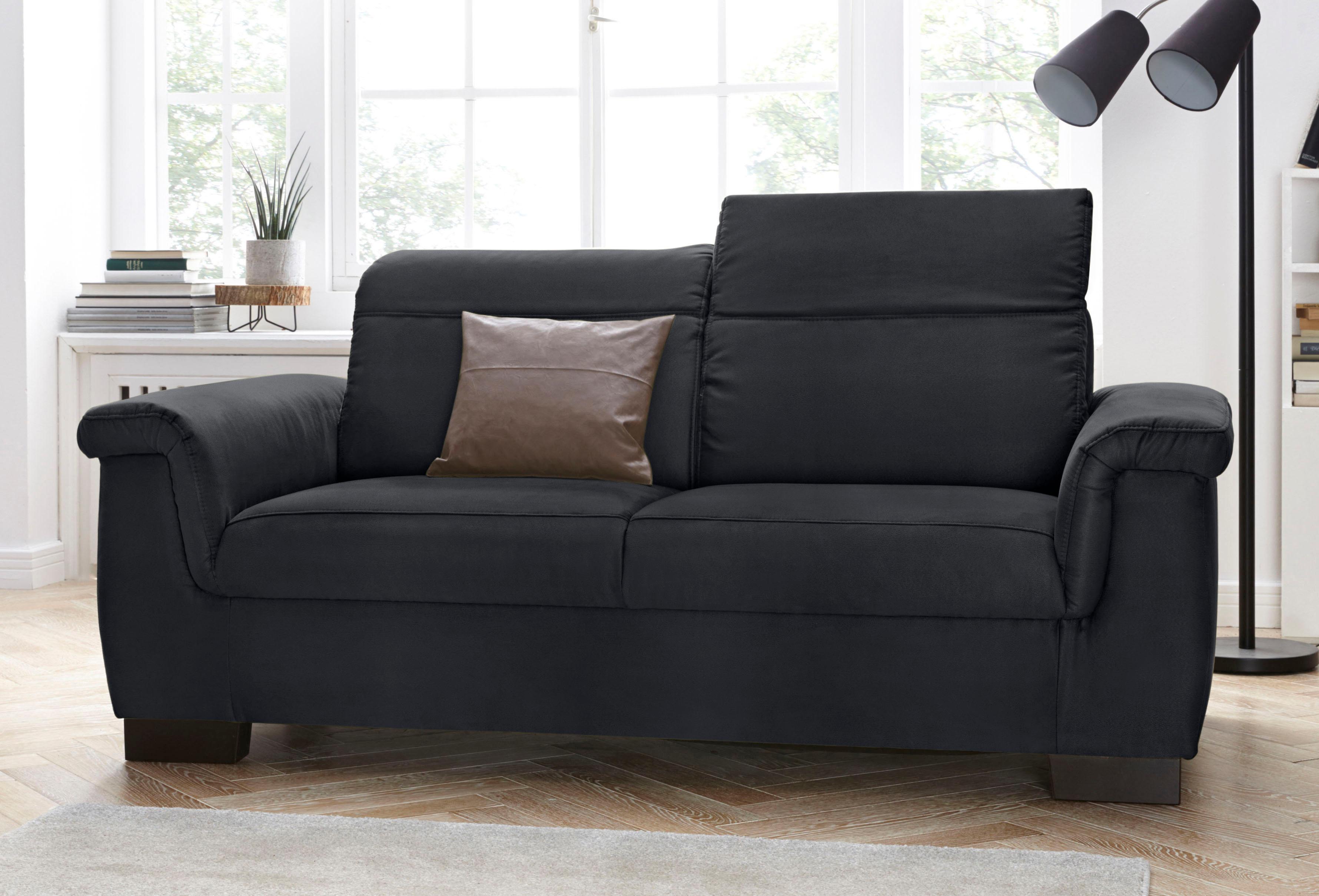 DOMO collection 2-Sitzer "Sully bequem, Breite 193cm, elegant und zeitlos, Fuß 7cm hoch" wahlweise mit Rückenverstellung